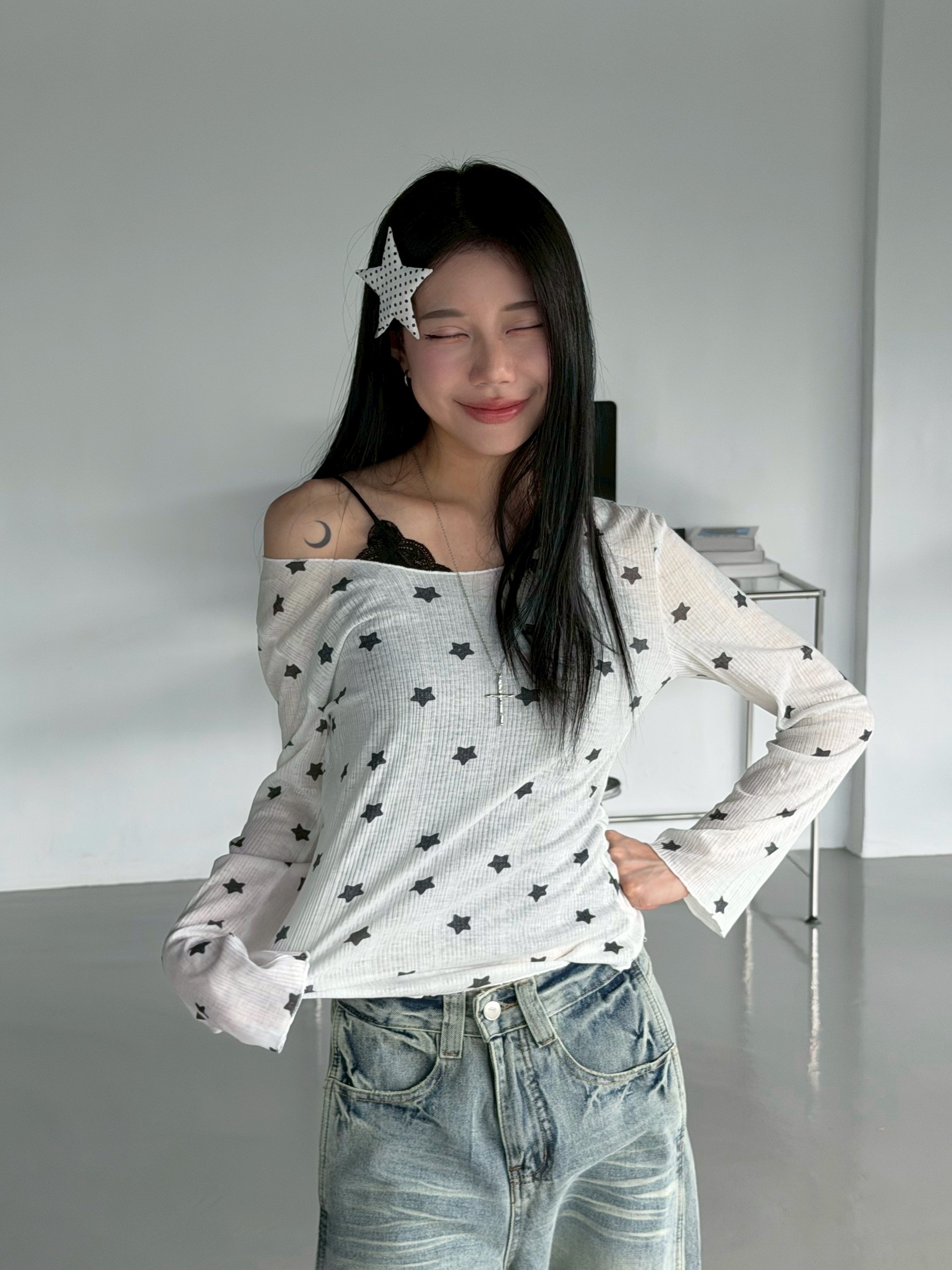星星透感防曬罩衫