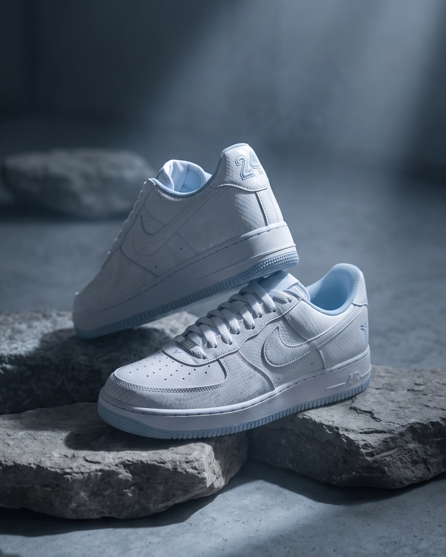 Nike x Kobe Bryant Air Force 1 Low "Armory Blue" AF1 淺藍白 蛇麟 刺繡 科比 曼巴