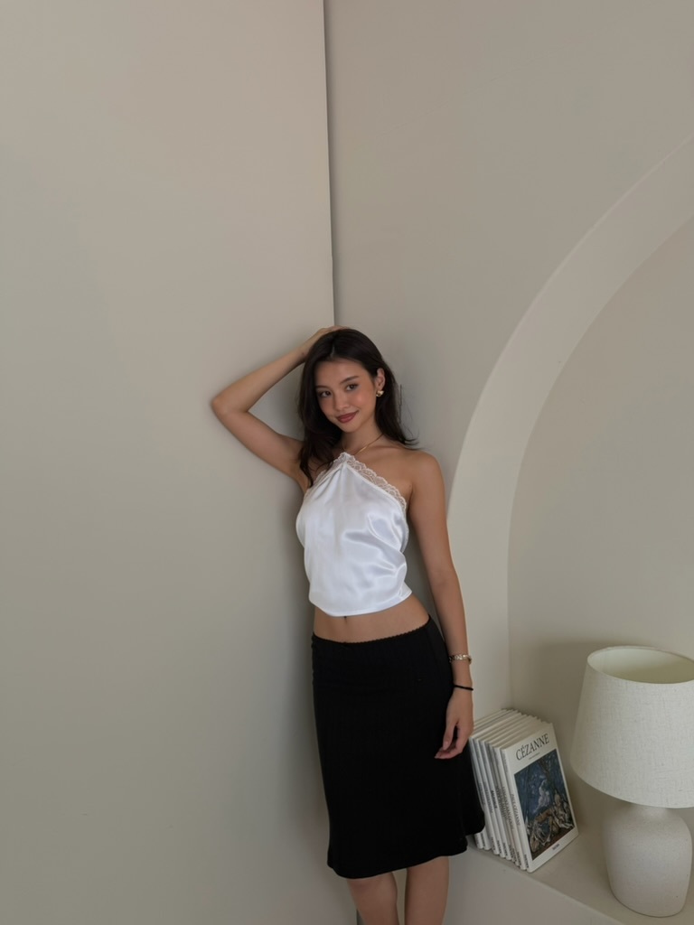 Swan Silk Top-Ivory