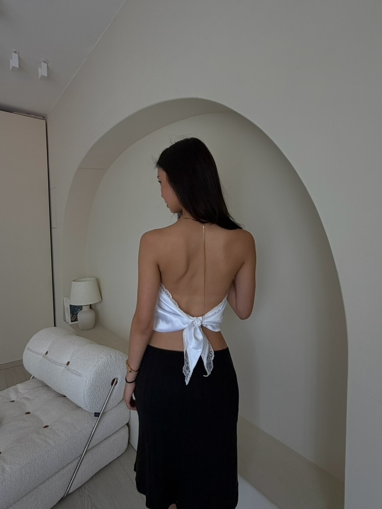 Swan Silk Top-Ivory