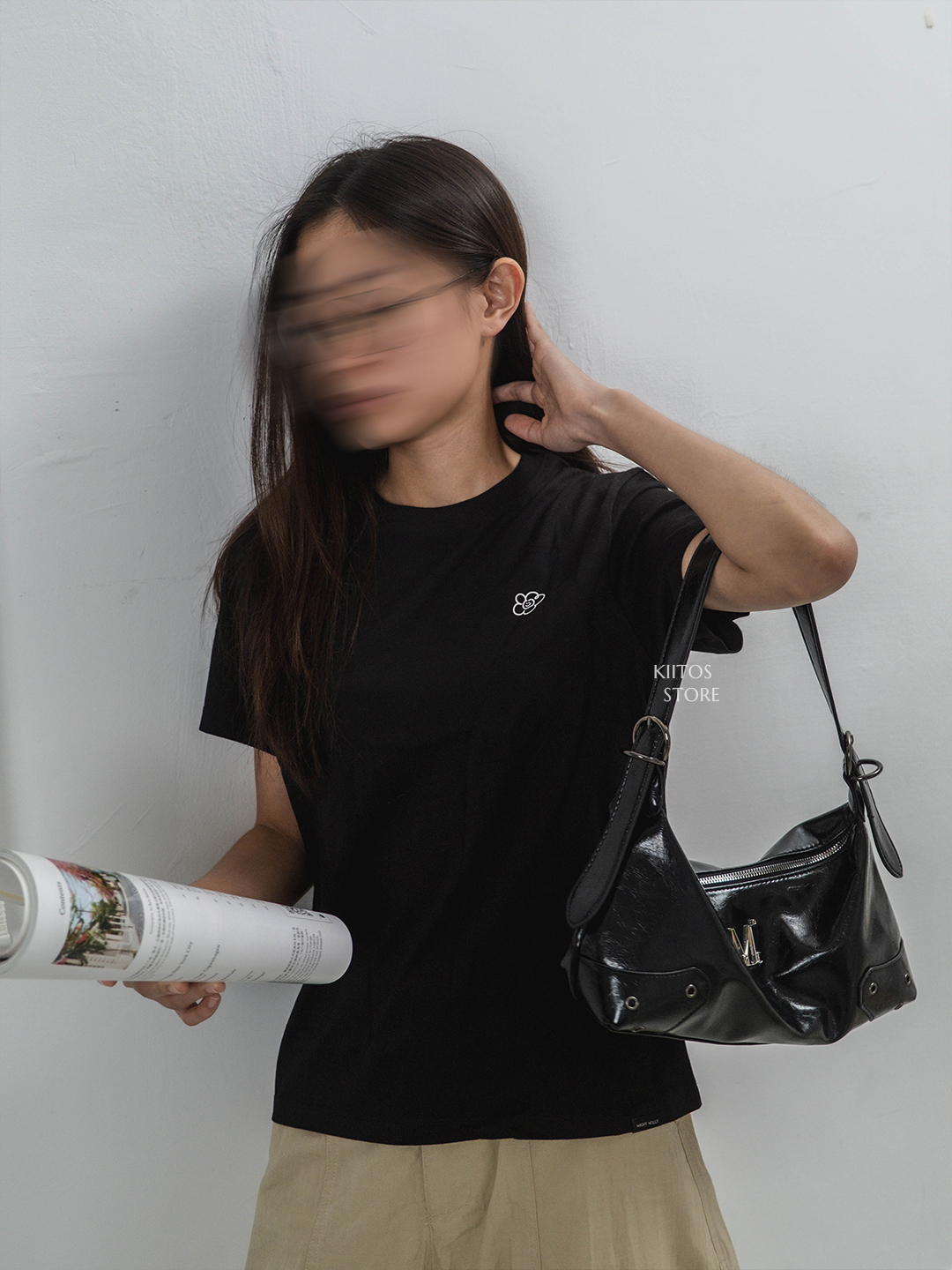 【現貨/預購】韓國代購 Wacky Willy 花花 Lily 舒適素T 短 Tee 兩件組