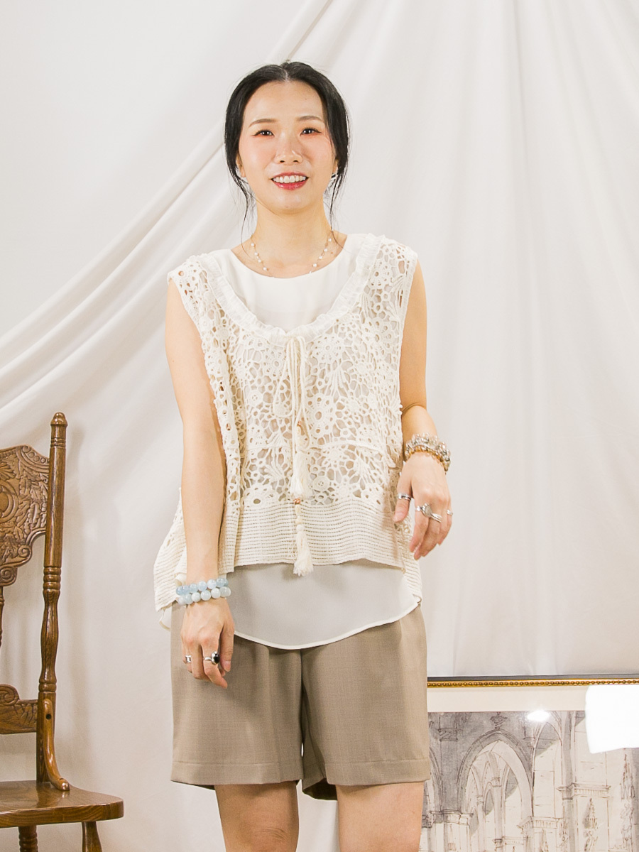 【SUMMER SALE】雪紡料背心TOP ＋花花棉LACE 背心 TOP (SET)【不設退換】