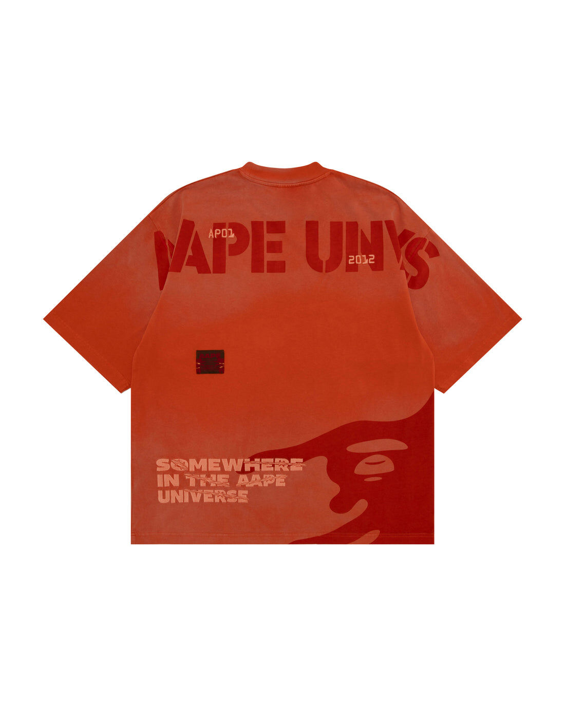 【AAPE 】7月連線期間發售新品 AAPEUNVS 漸層水洗做舊短袖T恤  AAPTEM10001XR