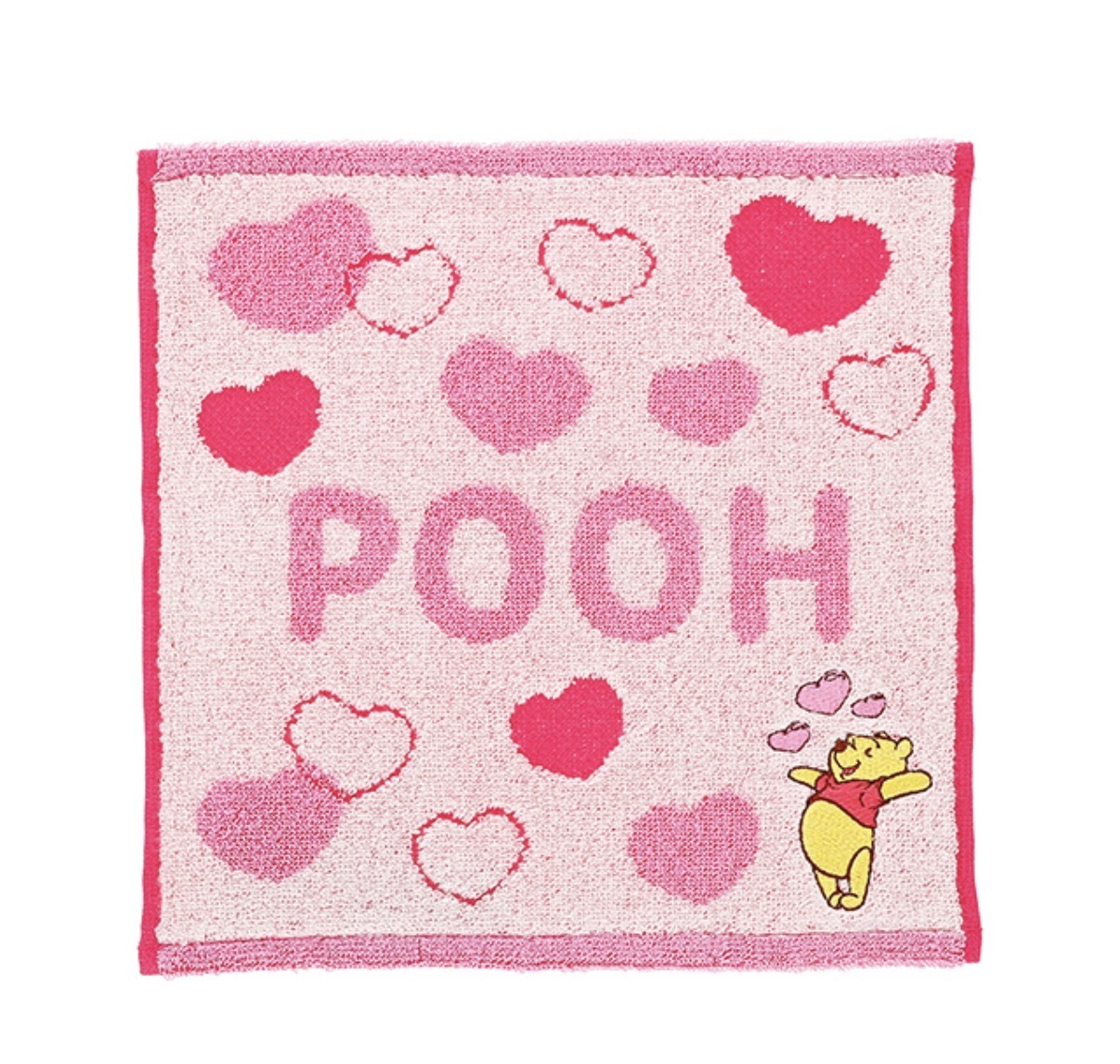 JP Pooh 心心刺繡方巾 粉 防臭抗菌 6228 TK260723