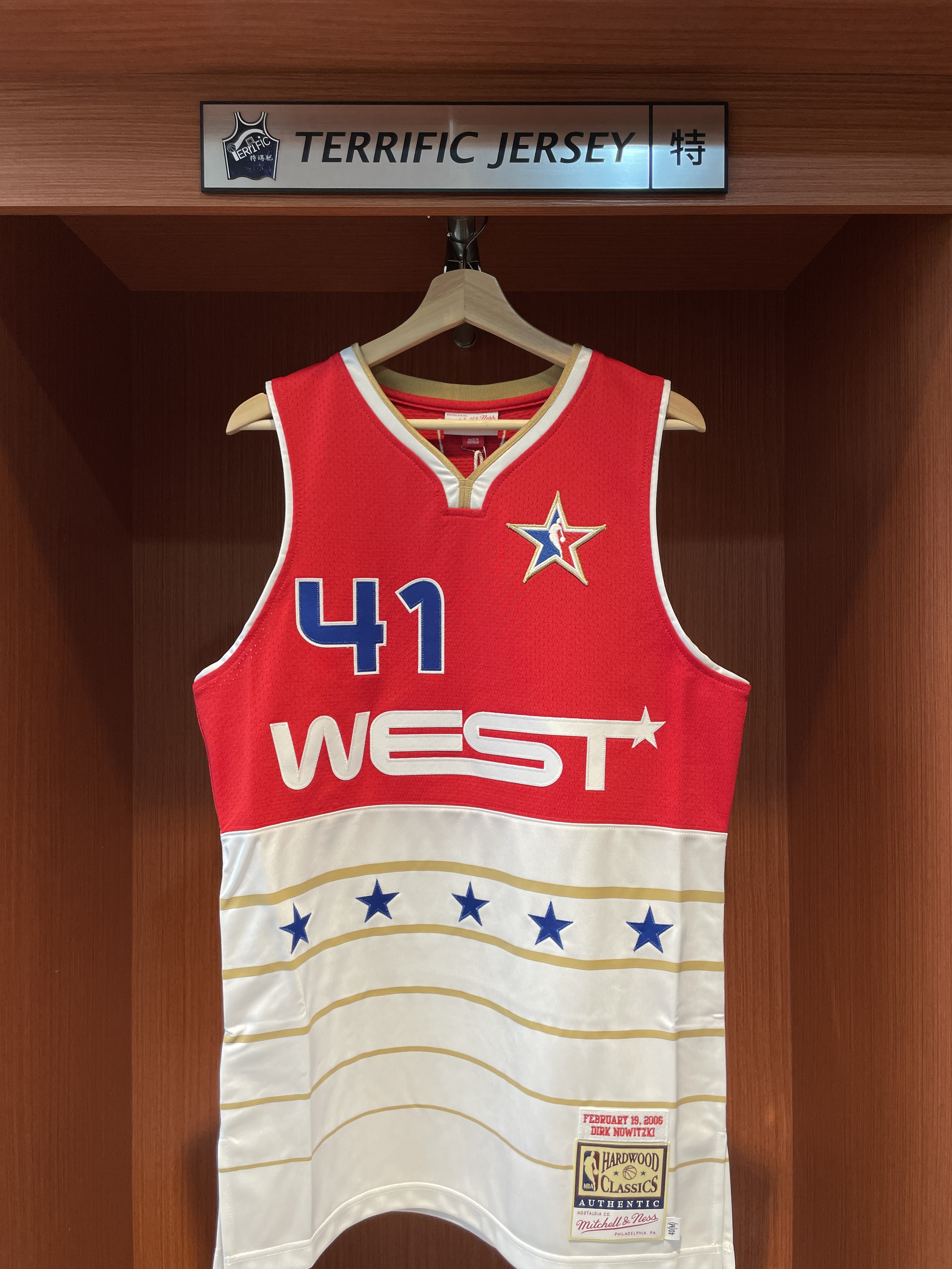 NBA球衣 Dirk Nowitzki 達拉斯小牛 2006 明星賽 西區 白紅 M&N Authentic 球員版 電繡 全新