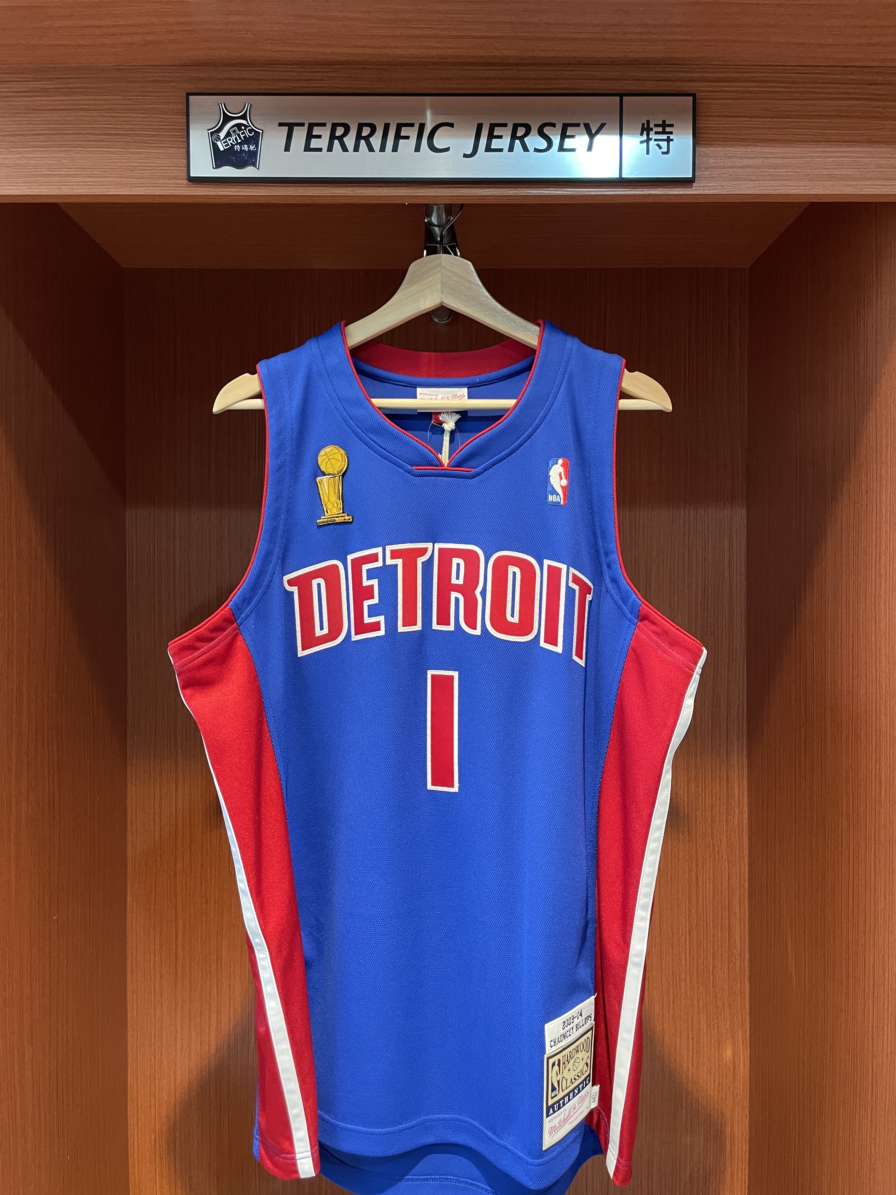 NBA球衣 Chauncey Billups 底特律活塞 03-04 金盃藍 M&N Authentic 球員版 電繡 全新