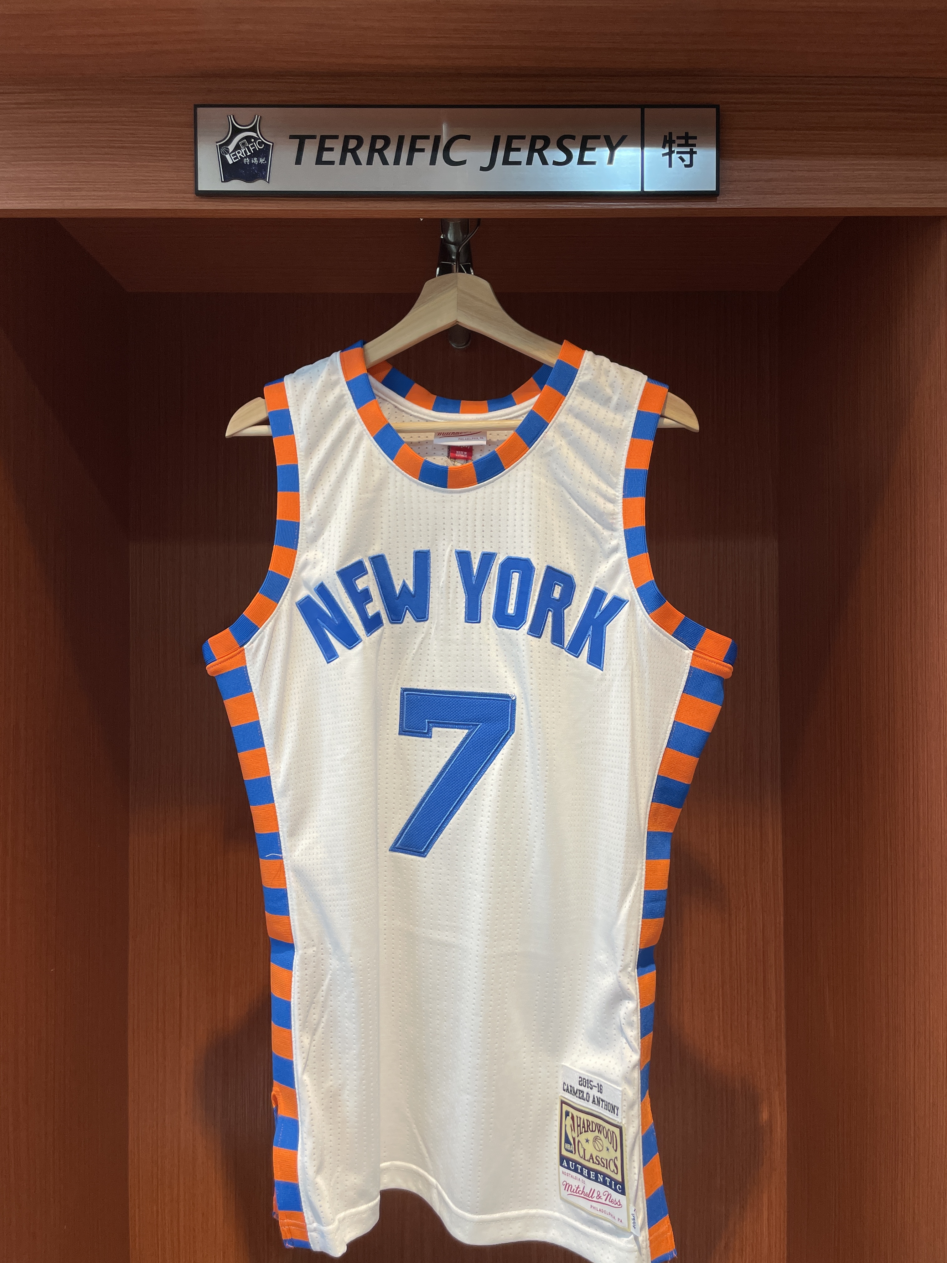 NBA球衣 Carmelo Anthony 紐約尼克 15-16 復古白 M&N Authentic 球員版 電繡 全新