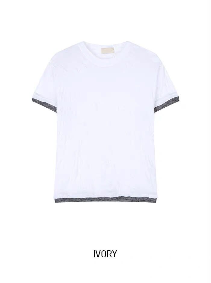 皺布拼色短袖Tee GARMENTS-096T