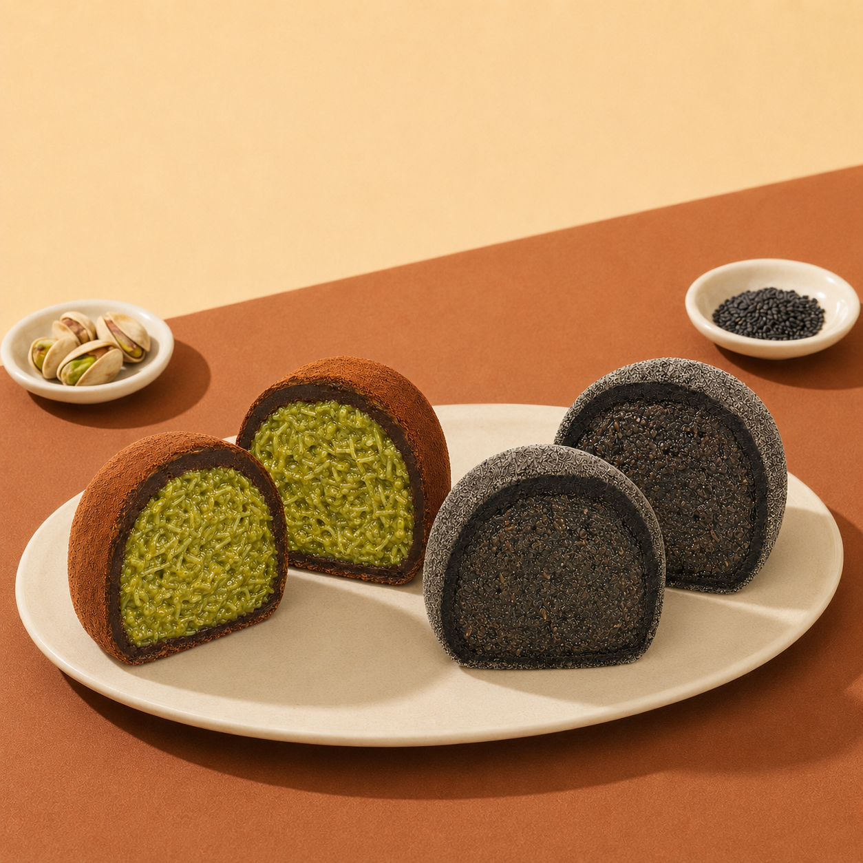 【 杜拜巧克力球四入組 】原味1入 + 芝麻3入