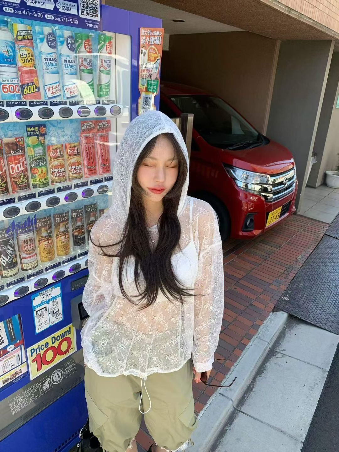連帽蕾絲長袖外罩