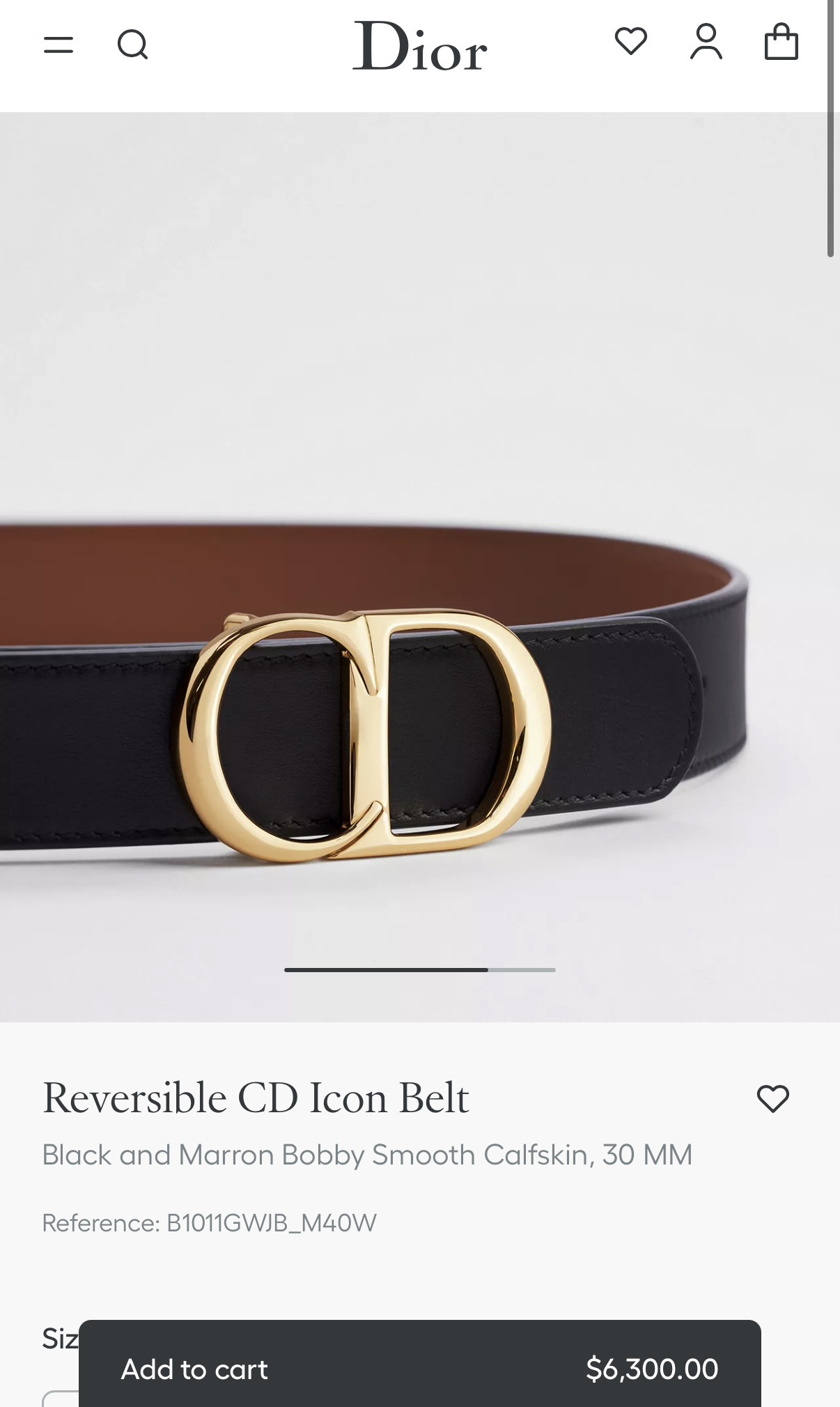 預訂優惠｜DIOR Reversible CD Icon Belt - black & marron bobby