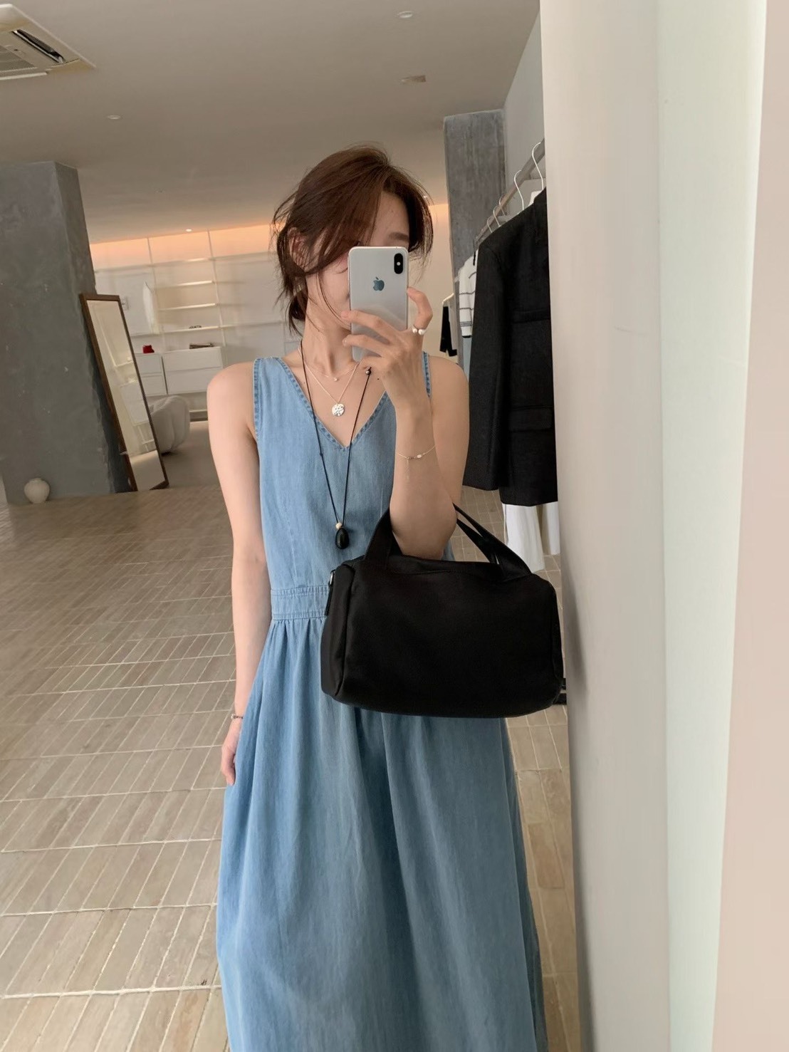 牛仔背心長洋裝