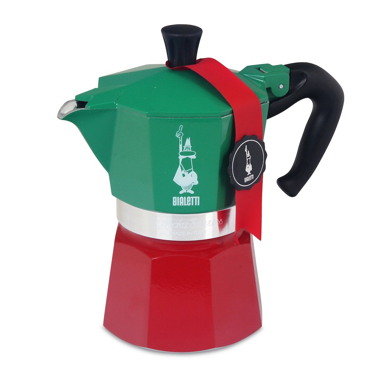 意大利 BIALETTI TRICOLOR三色旗系列 3杯裝鋁質摩卡咖啡壺 -0005322NP