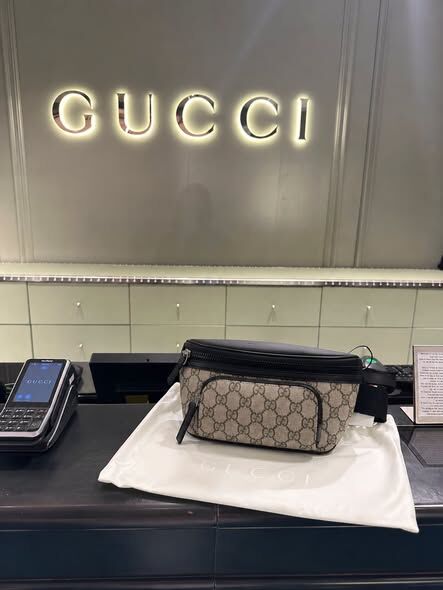 LYS02135 Gucci GG Supreme 拉鏈腰包/斜揹袋