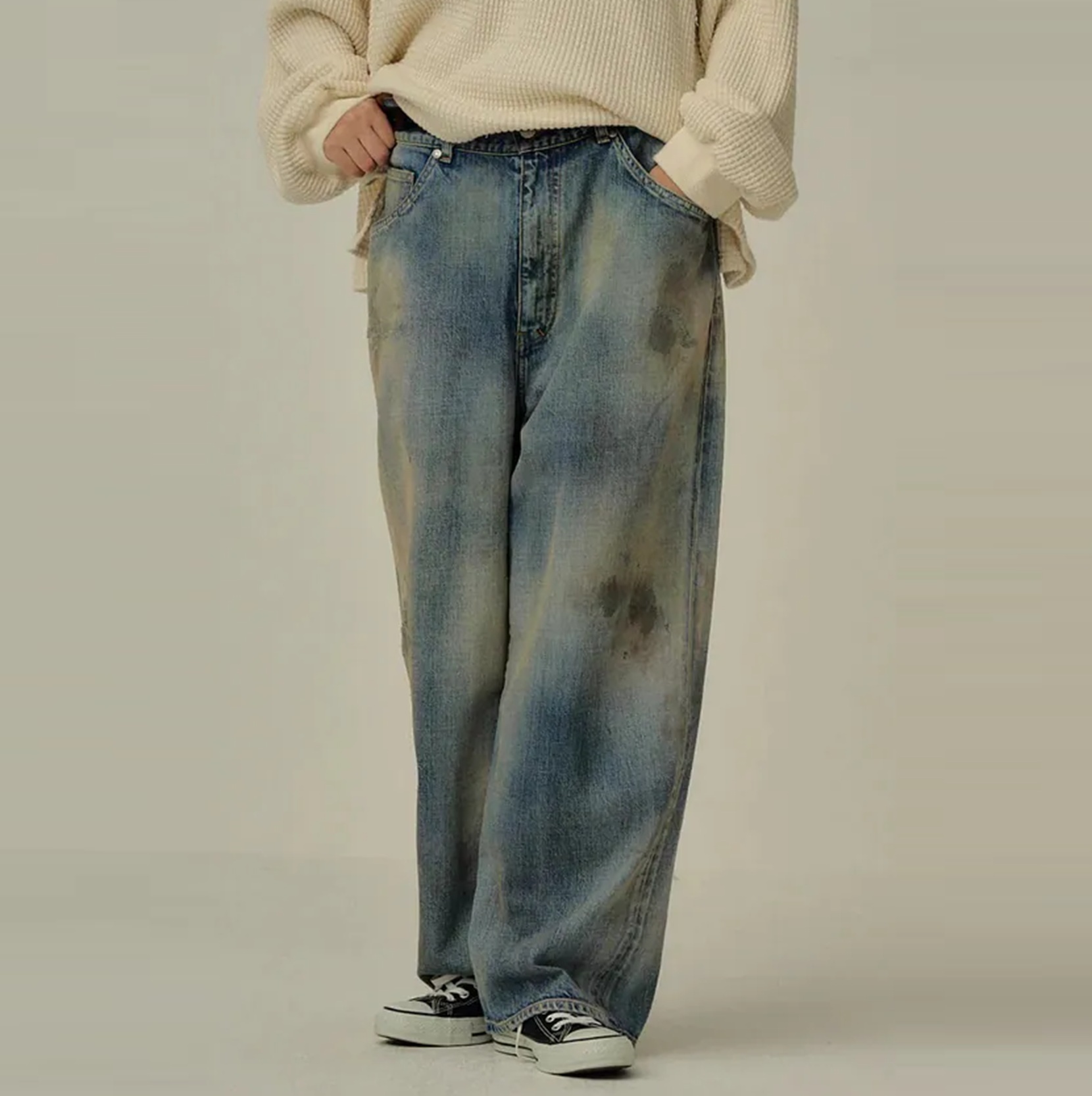 ANCELLM SHOE-CUT DENIM PANTS - INDIGO PRE ORDER ITEM (預訂中)