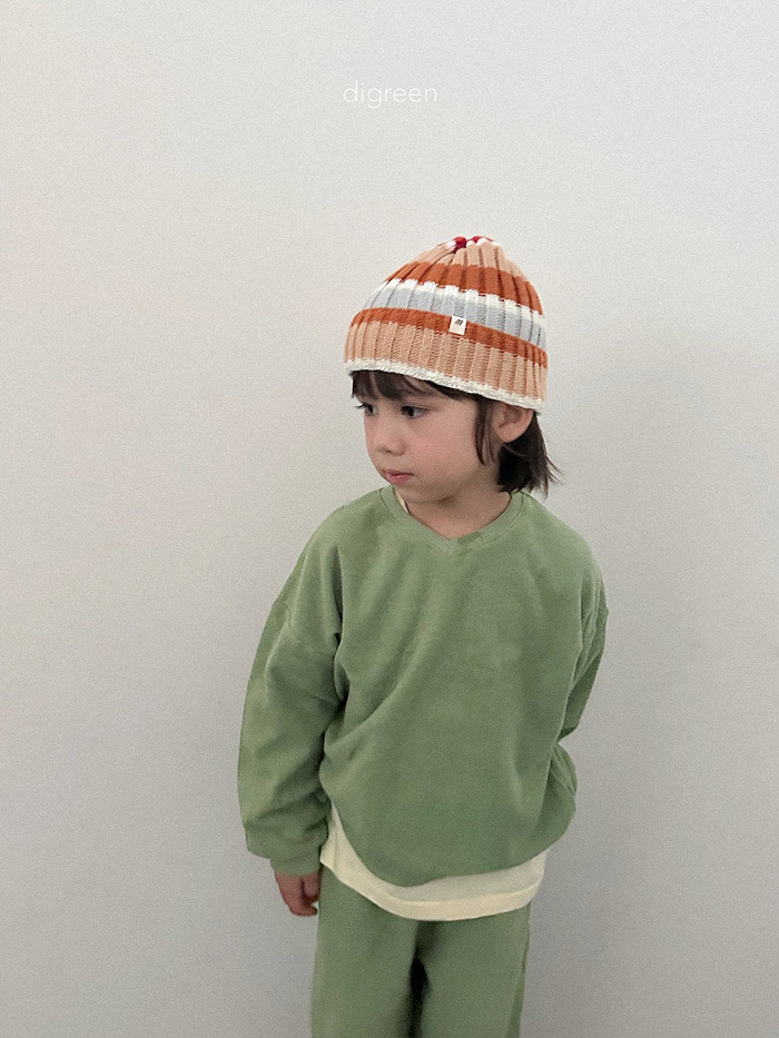 正韓秋Digreenkids 三色小v領寬鬆上衣