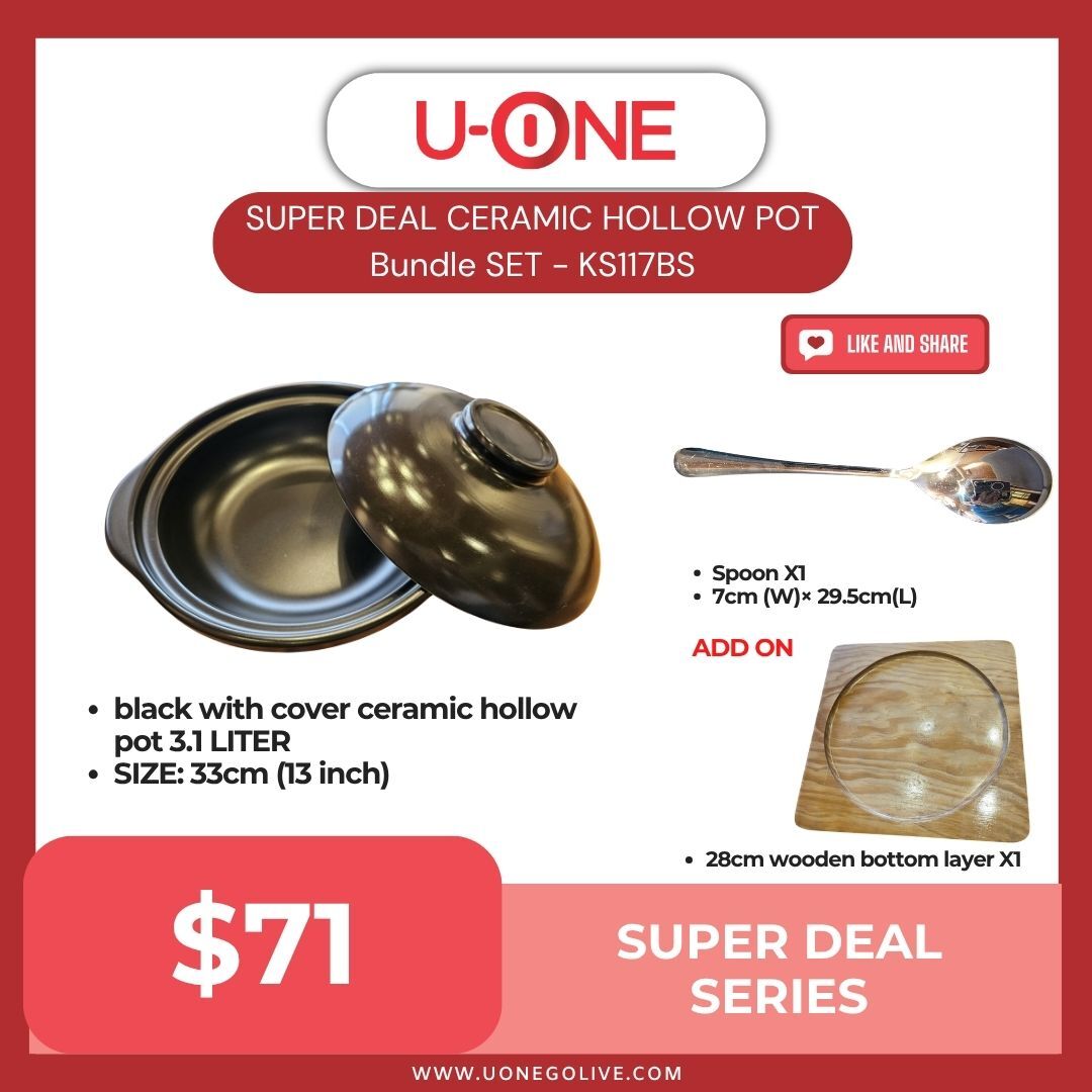 PRE-ORDER : SUPER DEAL CERAMIC HOLLOW POT Bundle SET - KS117BS