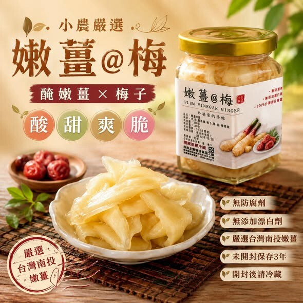 WSBB12362  小農嚴選➰手作梅汁嫩薑290g（9月上旬）