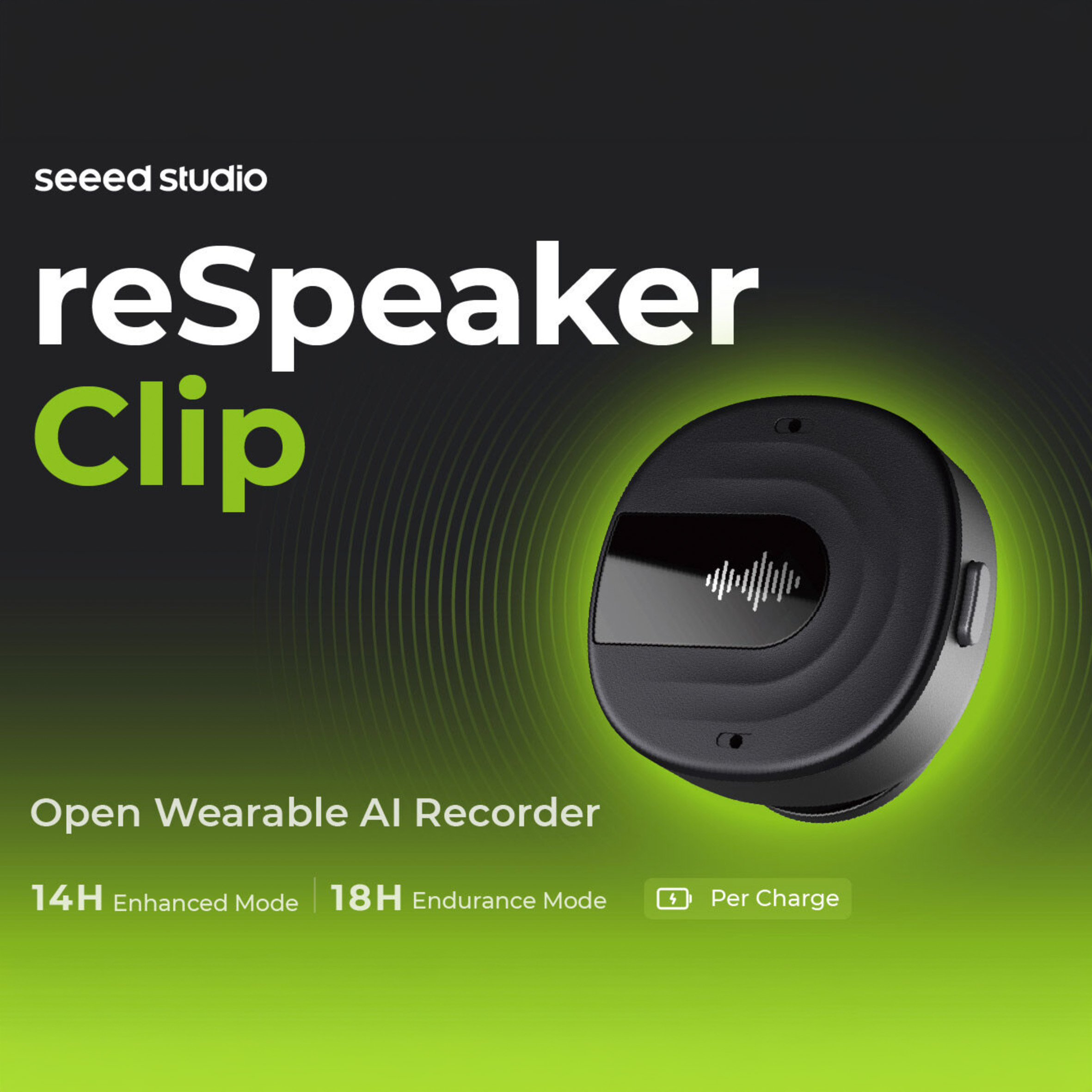 Seeed reSpeaker Clip 穿戴式人工智慧錄音機
