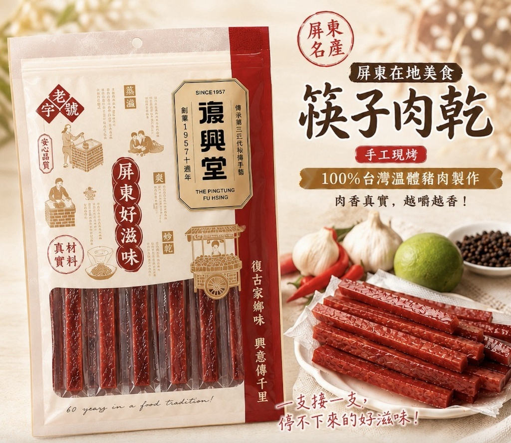 WSBB12366  復興堂-筷子肉乾系列 180g（9月上旬）