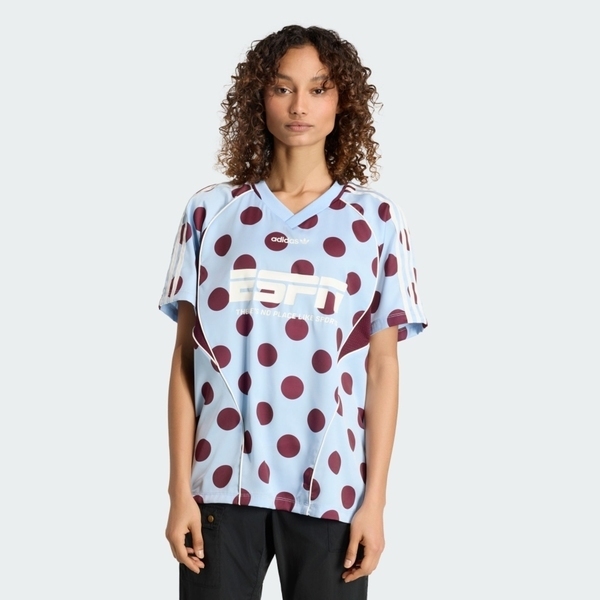 Adidas 愛迪達 Jersey Ss KV1188 女 球衣 藍底 短袖上衣 V領 寬鬆舒適