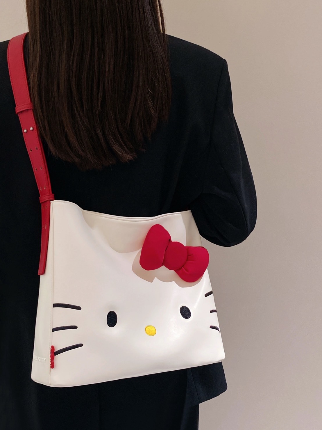 正版授權 SANRIO 三麗鷗 TOUTOU X KITTY 聯名款 大容量 單肩包 托特包