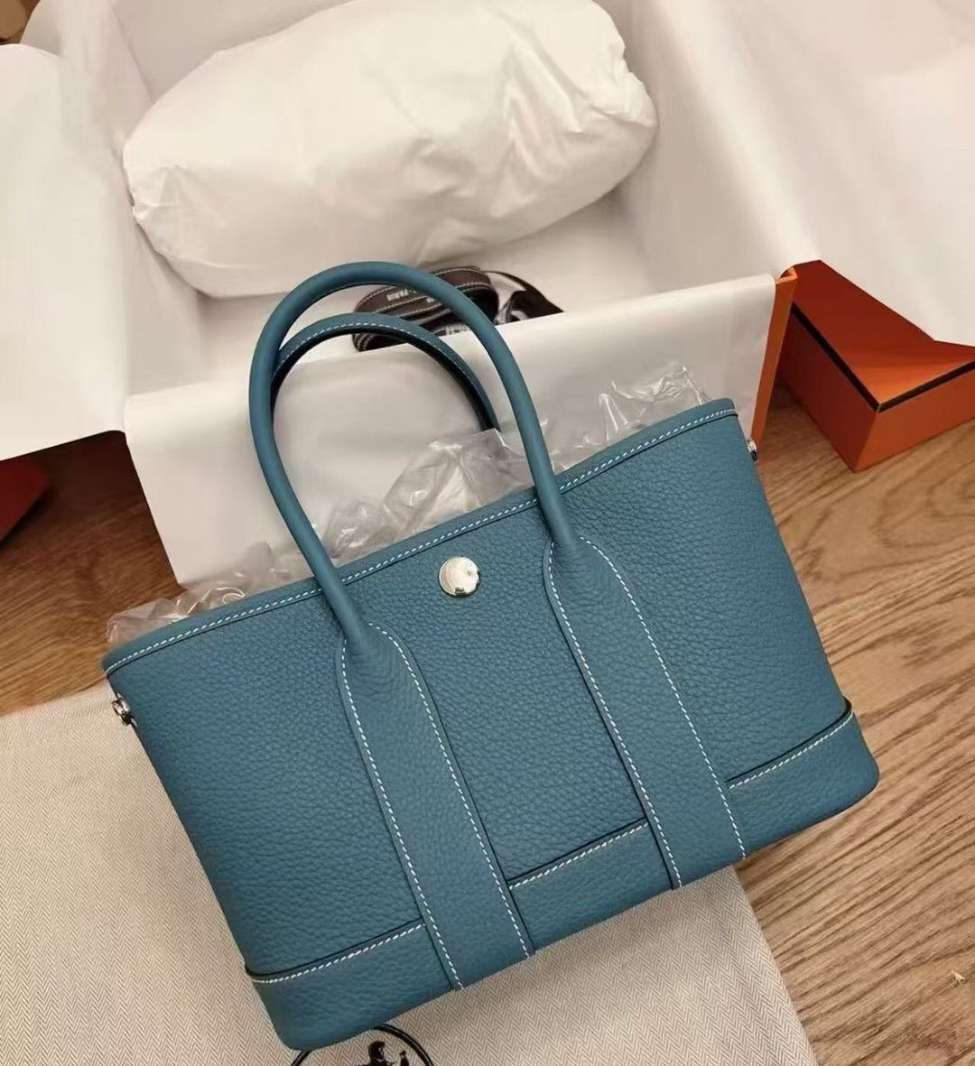 Garden party mini D2 new blue jean leather G