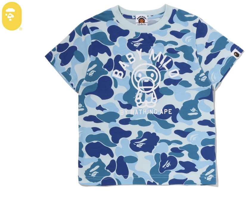 【BAPE童裝】0725發售ABC CAMO BABY MILO COLLEGE TEE