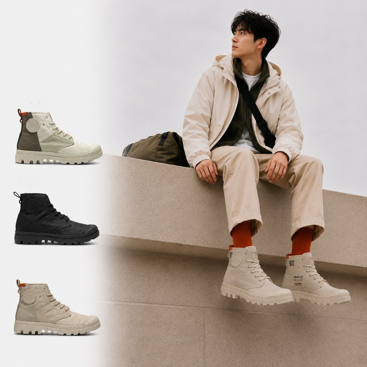 PALLADIUM 休閒鞋 PAMPA HI RE GENERATE 全黑 高筒 有機棉 軍靴 男女 79128-008
