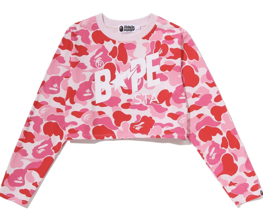 【BAPE女生】0725發售ABC CAMO BAPE STA LOGO CROPPED LS TEE