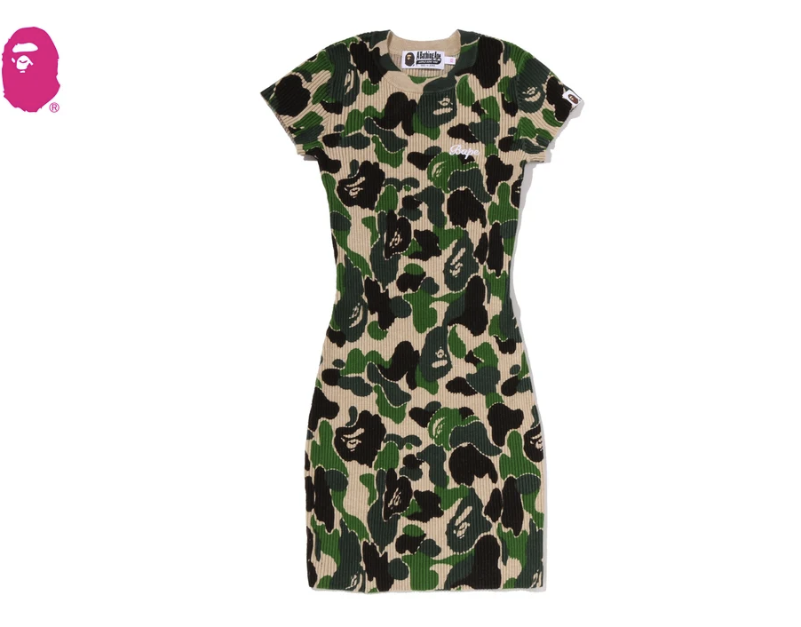 【BAPE女生】0725發售ABC CAMO BAPE LOGO RIB ONEPIECE