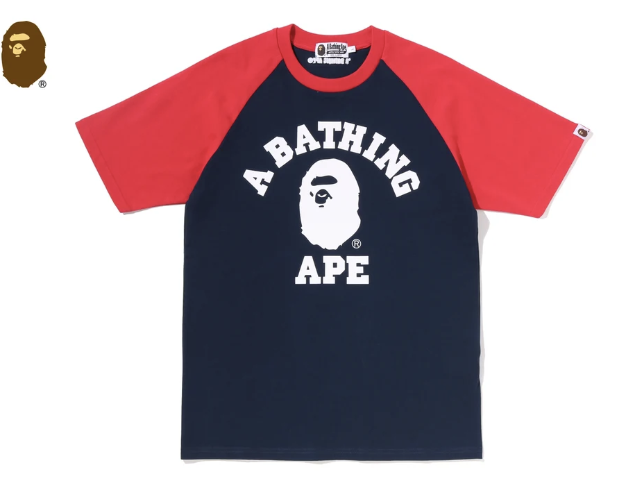 【BAPE男生】0725發售COLLEGE RAGLAN RELAXED FIT TEE
