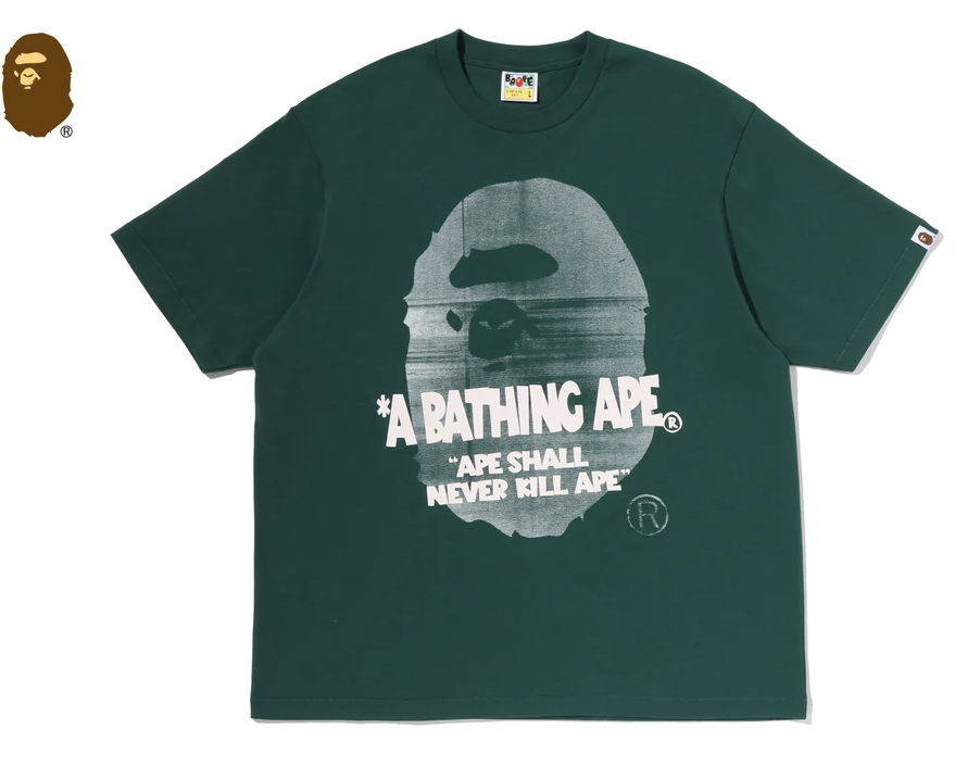 【BAPE男生】0725發售 寬版SPRAY APE HEAD RELAXED FIT TEE
