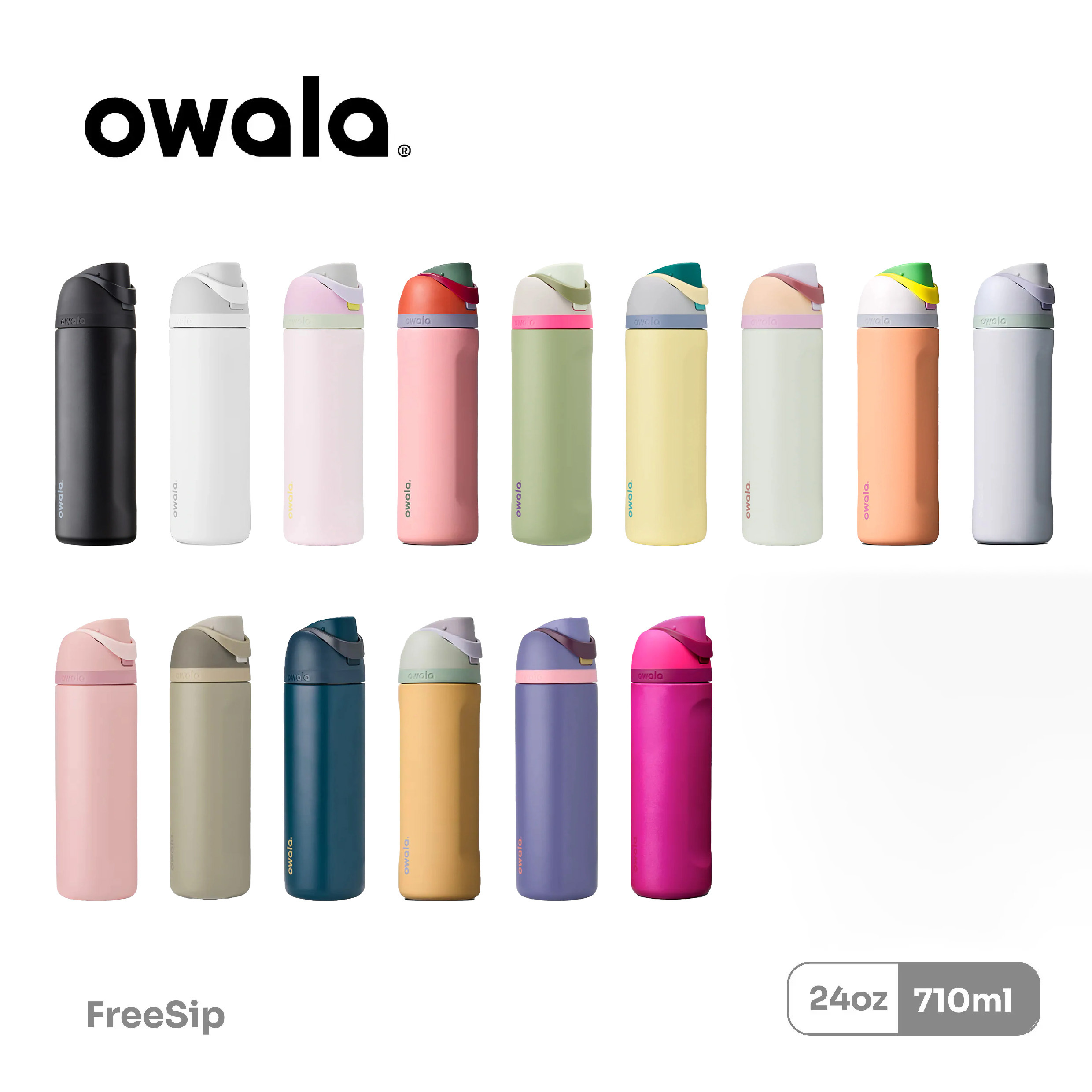 Owala® FreeSip 710ml / 24oz 不鏽鋼吸管保溫瓶