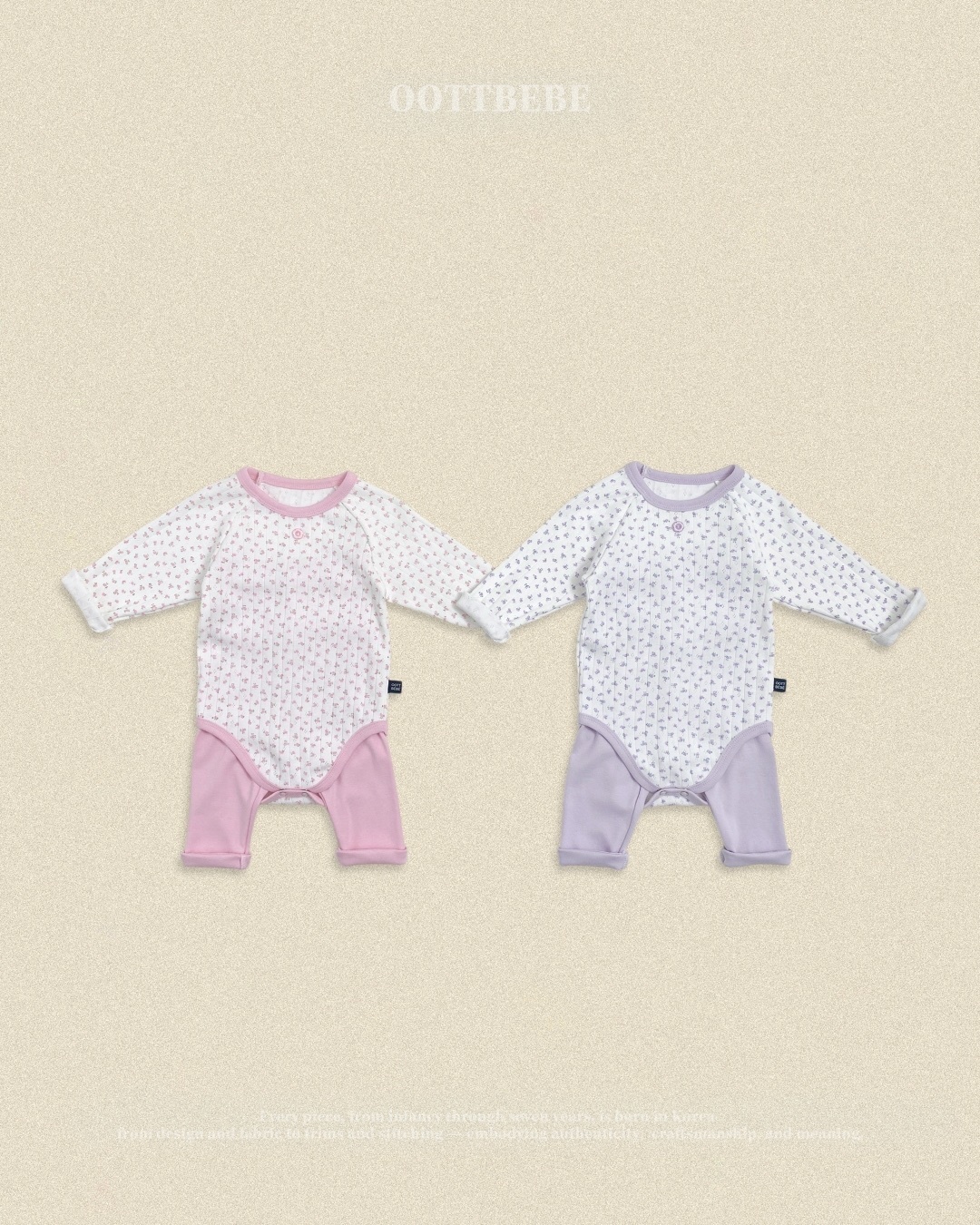 OOTT BEBE Lovely Floral Romper（With Bonnet）