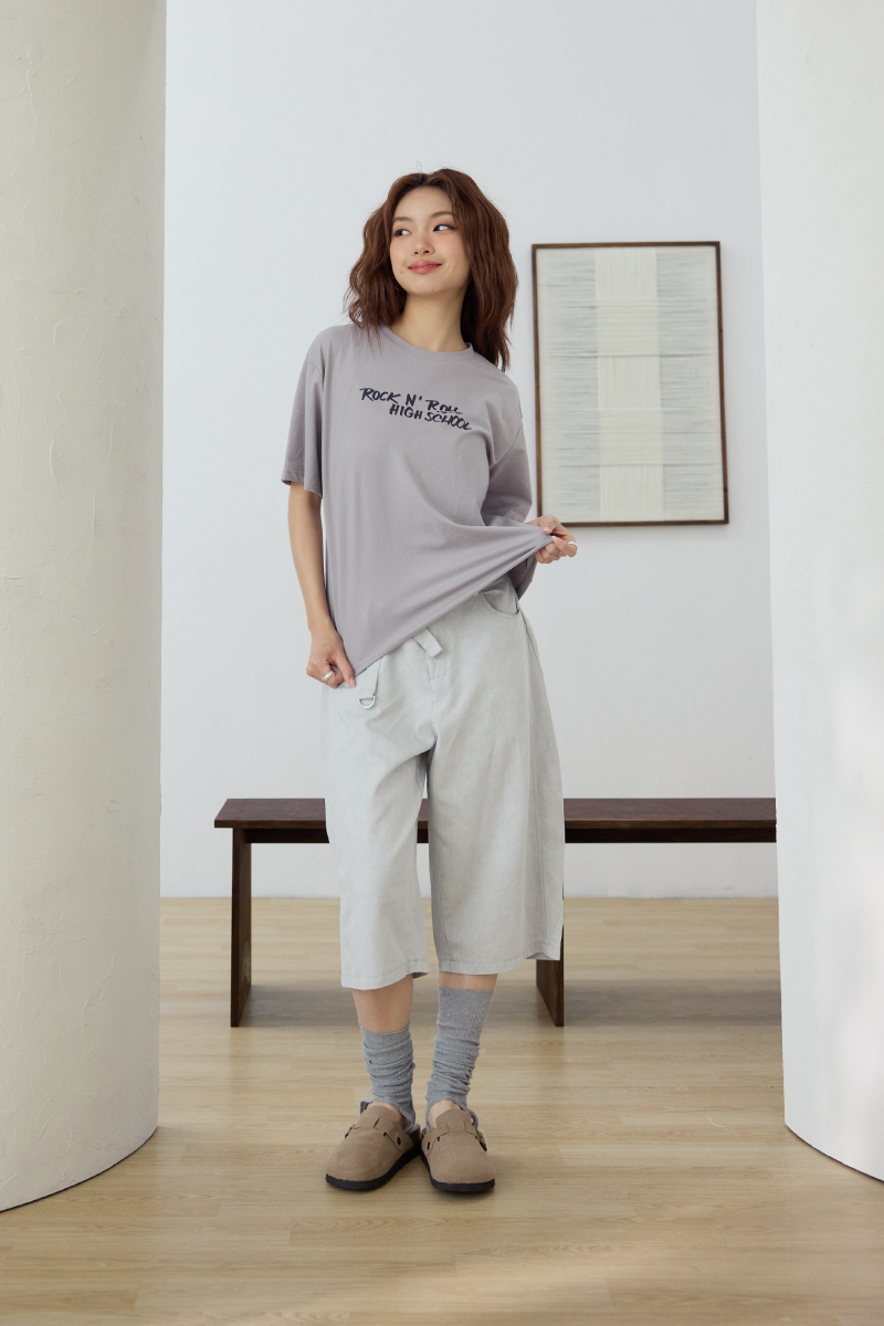 韓系率性手繪印刷棉Tee