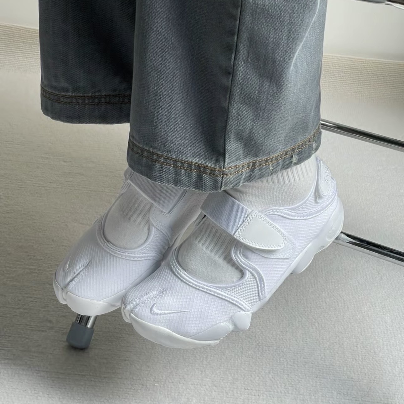 NIKE W AIR RIFT BREATHE 全白 涼鞋 魔鬼氈 分趾鞋 女鞋 DN1338-100