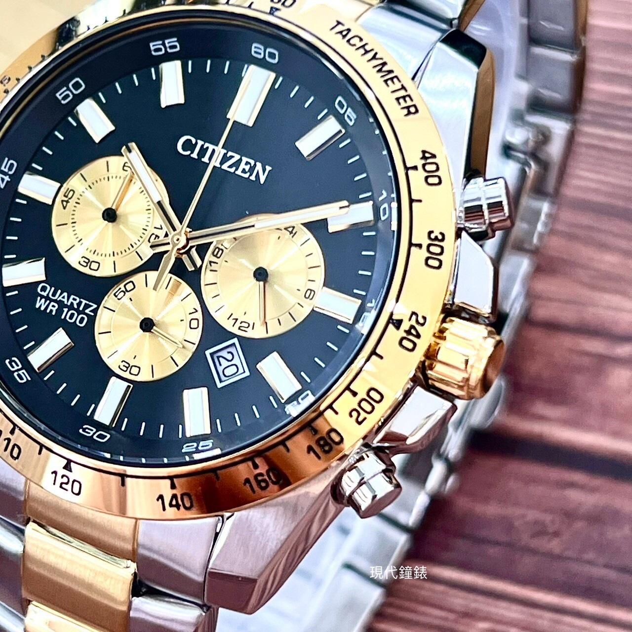 【CITIZEN 星辰】Chronograph 紳士三眼碼錶計時手錶AN8234-58E 44mm 現代鐘錶