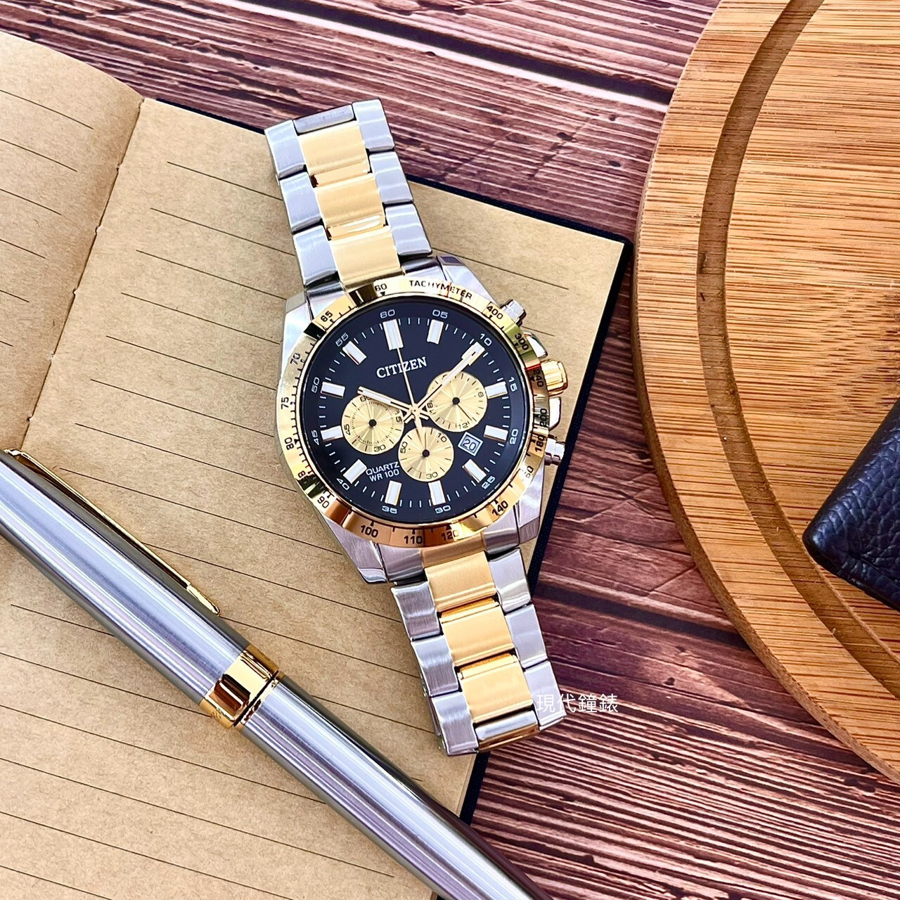 【CITIZEN 星辰】Chronograph 紳士三眼碼錶計時手錶AN8234-58E 44mm 現代鐘錶