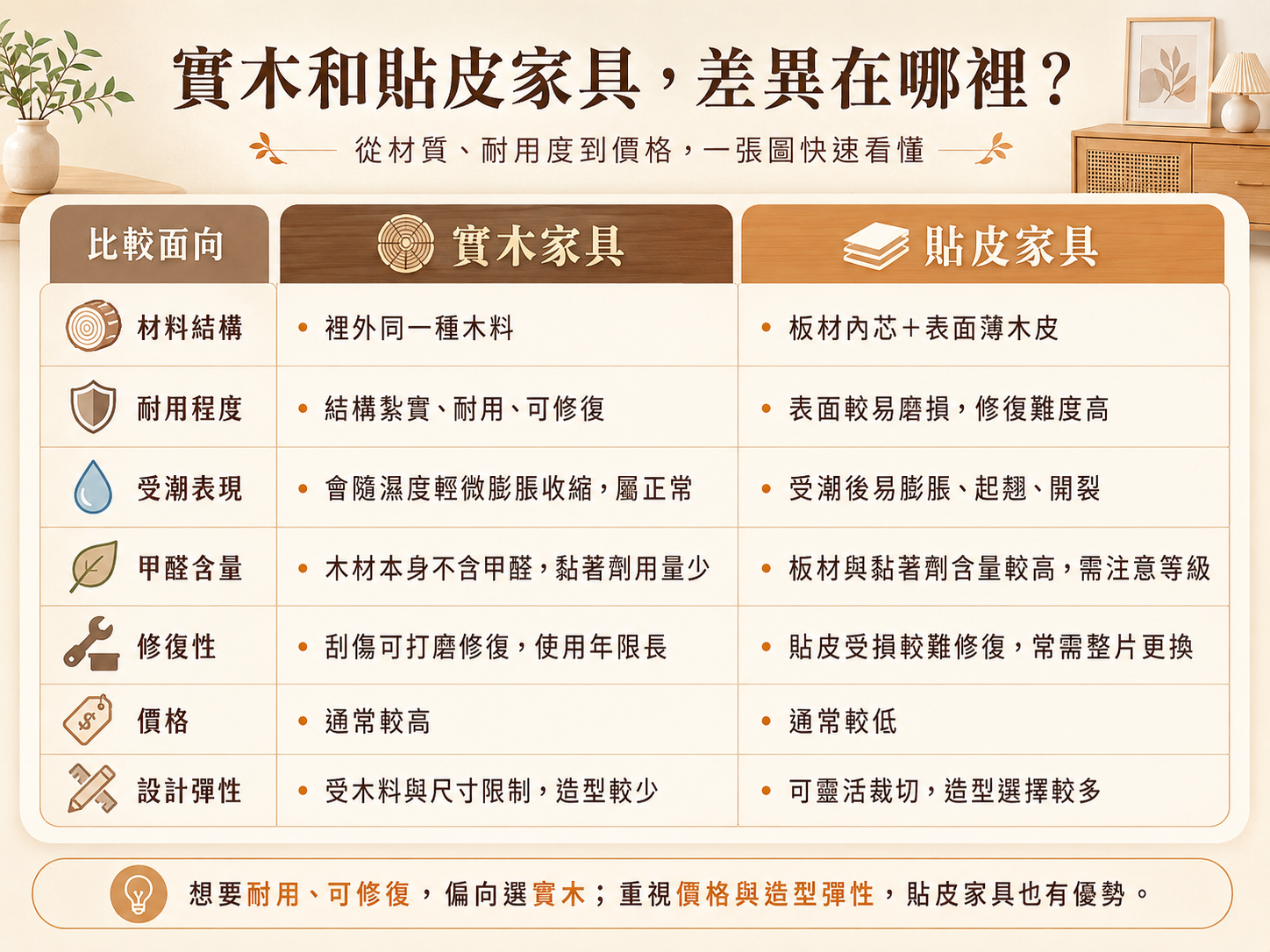 實木與貼皮家具比較指南