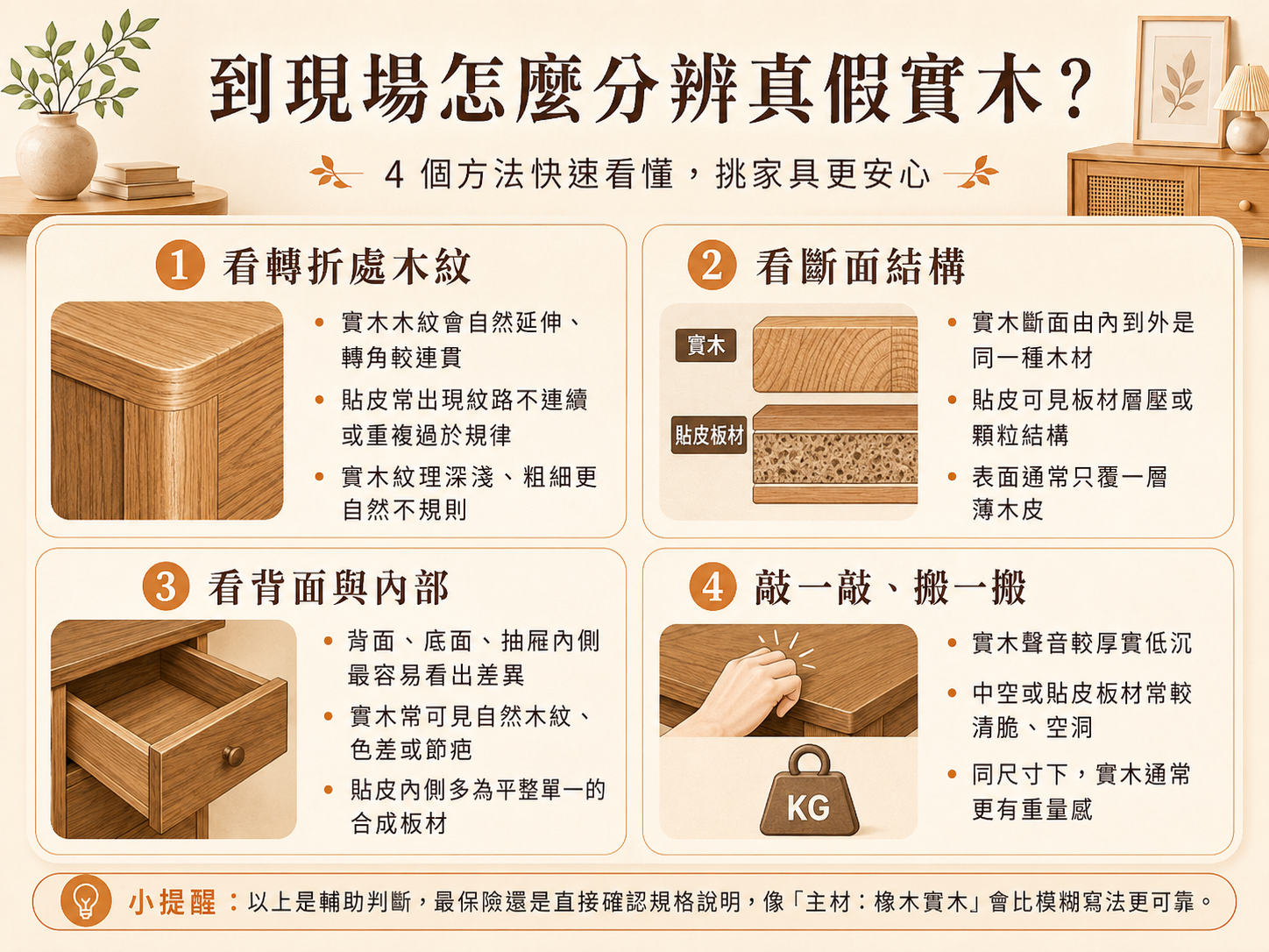 如何辨識真假實木家具
