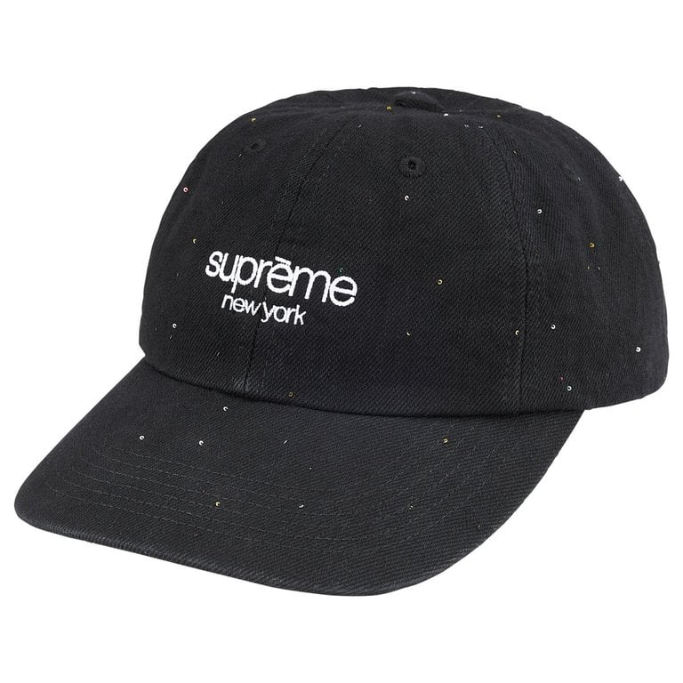 2026SS SUPREME Sequin Denim Classic Logo 6-Panel 丹寧 紐約 字體 亮片 老帽 帽子 現貨 SS26H23