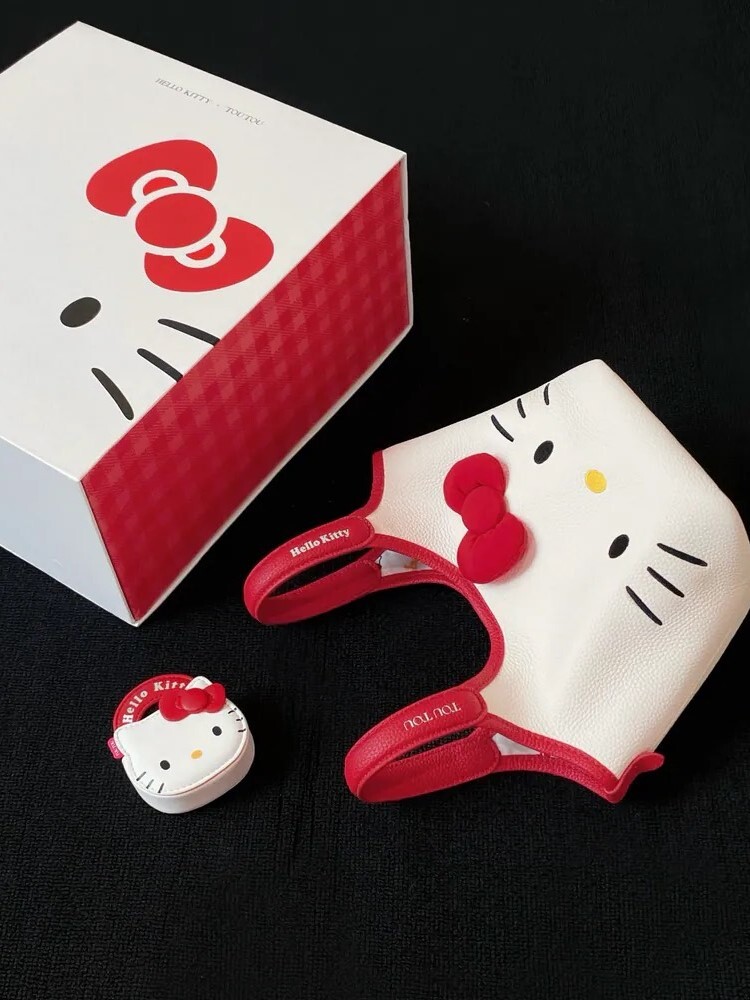 HELLO KITTY 牛皮菜籃包