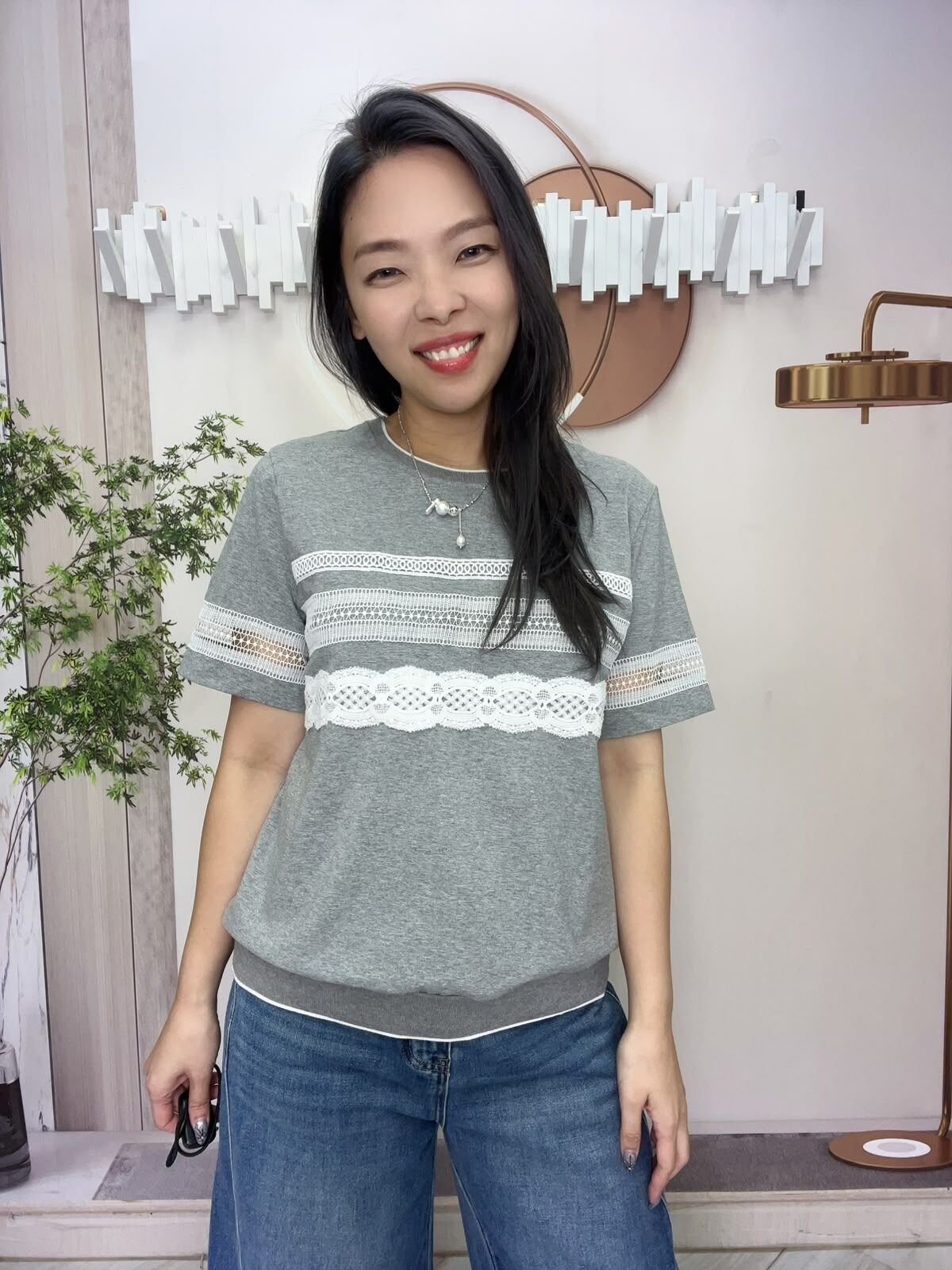 Comme 牌子拼Lace 布top~182T
