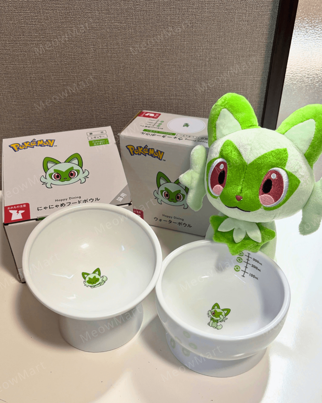Pokémon x necoichi 新葉喵斜口高腳食物碗