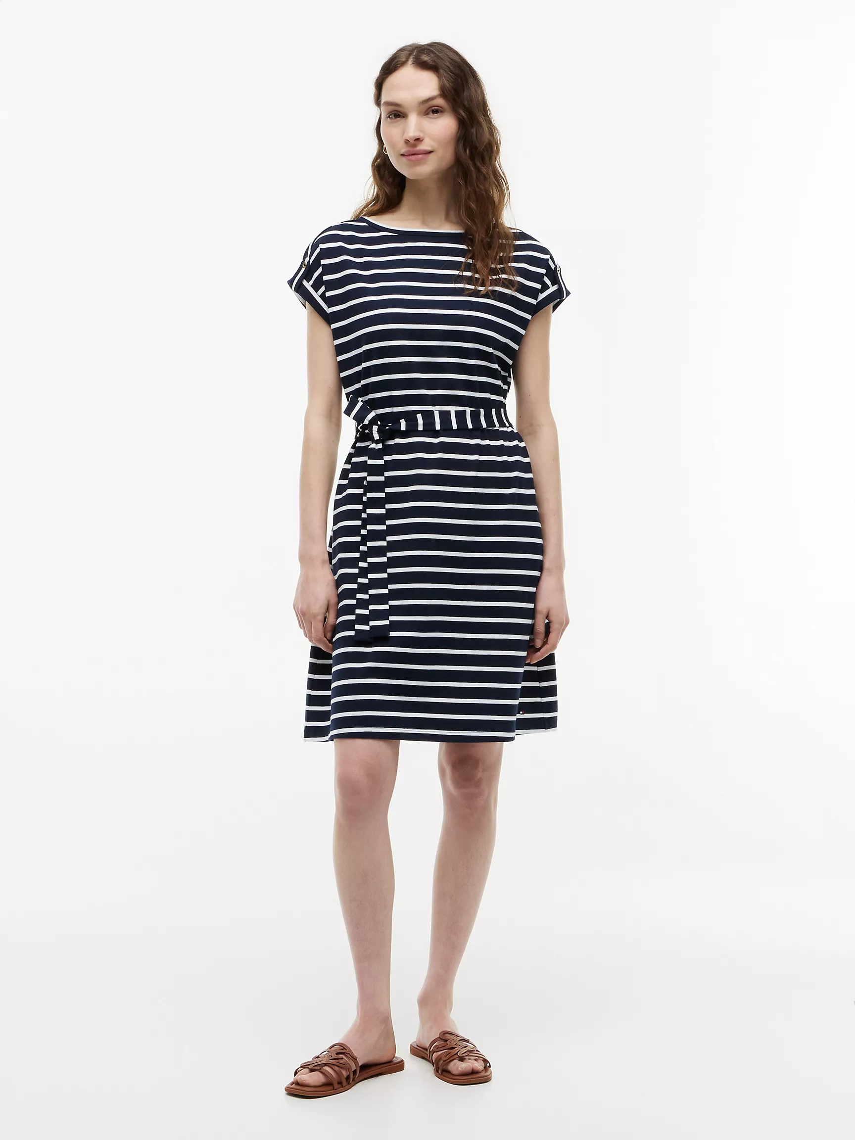 【預購】TOMMY HILFIGER H072423 女裝腰帶彈力棉連身裙