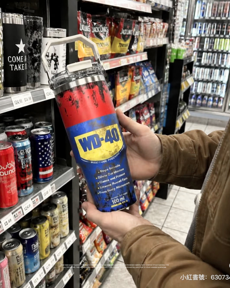 【代購】惡搞翻玩 WD-40 冰壩杯 304不鏽鋼 890ml 提把設計