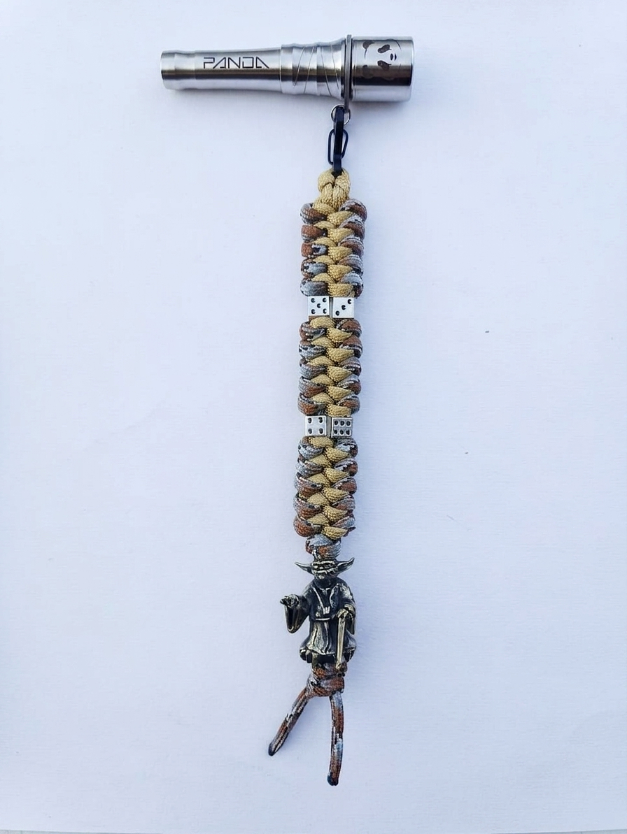 Panda Mouthtip "Yoda" - "Solo" - "Double Braiding"- Sand + Gold