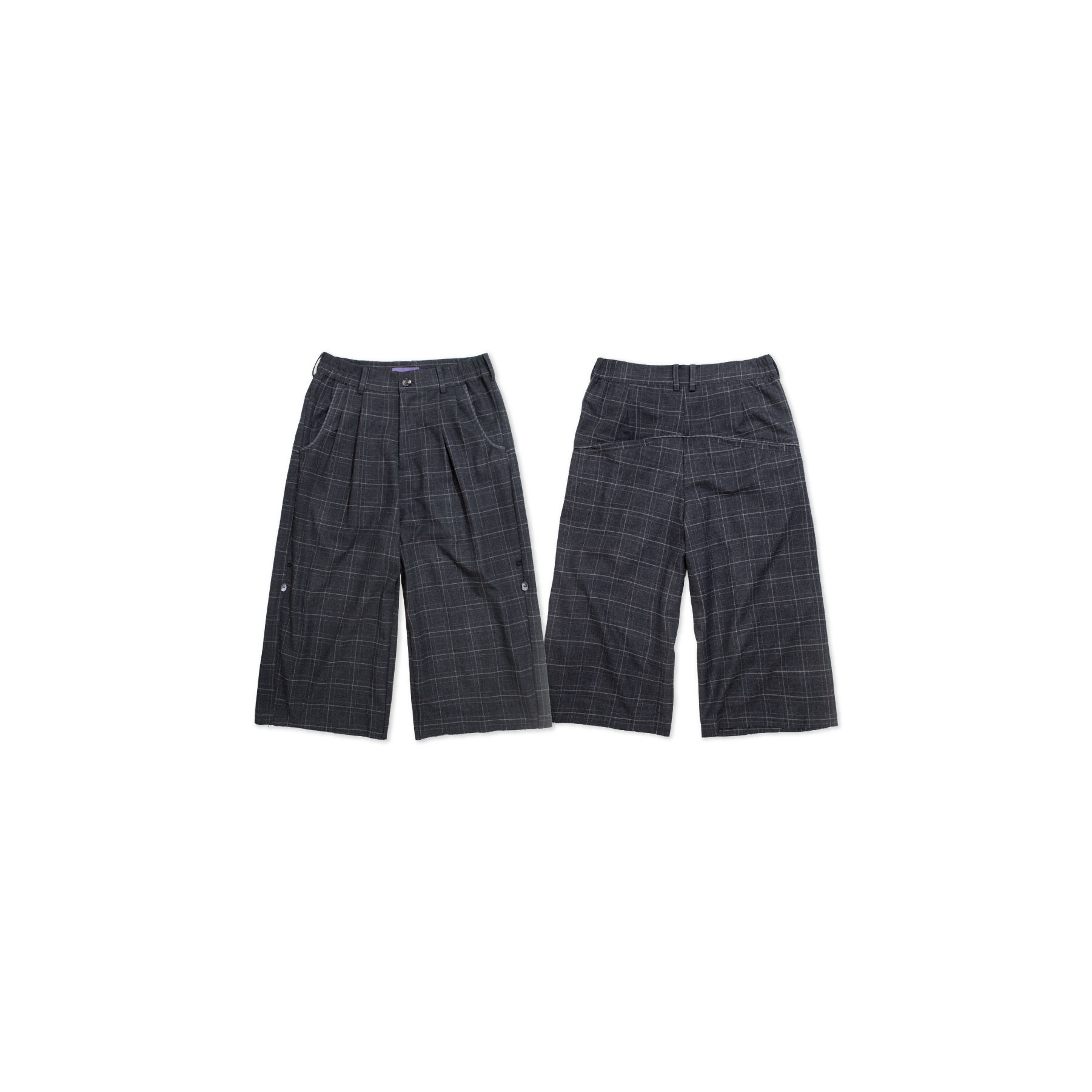 LiSenZ Raw Hem Checked Shorts