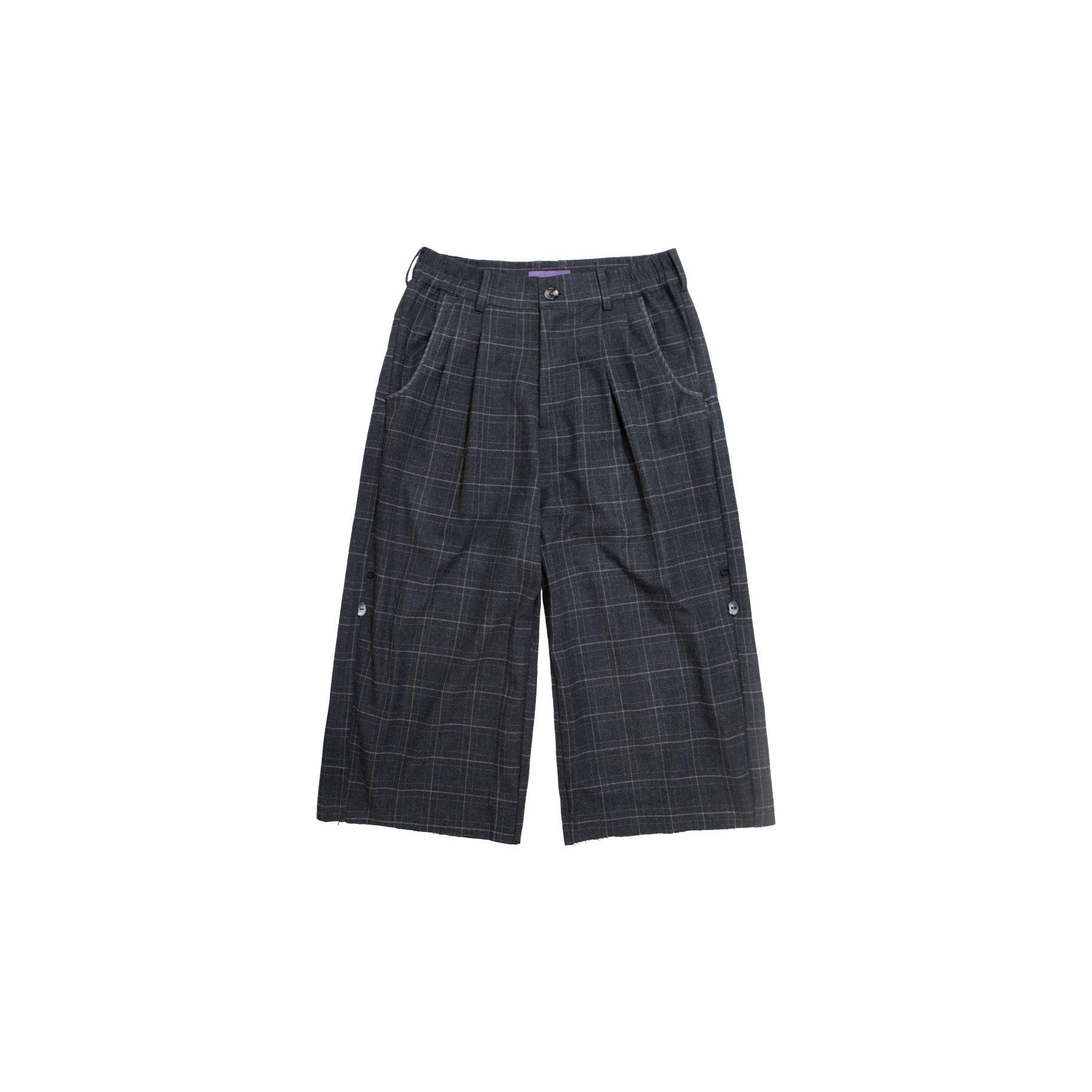 LiSenZ Raw Hem Checked Shorts